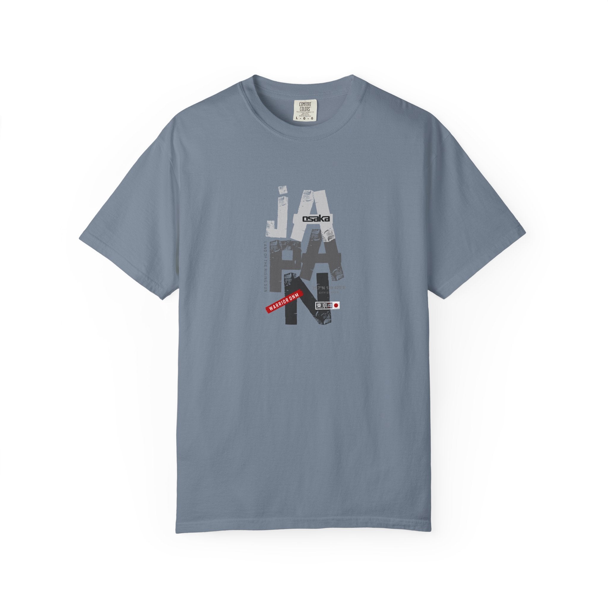 Japan Cityscape Graphic T-Shirt — Urban Travel Tee with Red Accent
