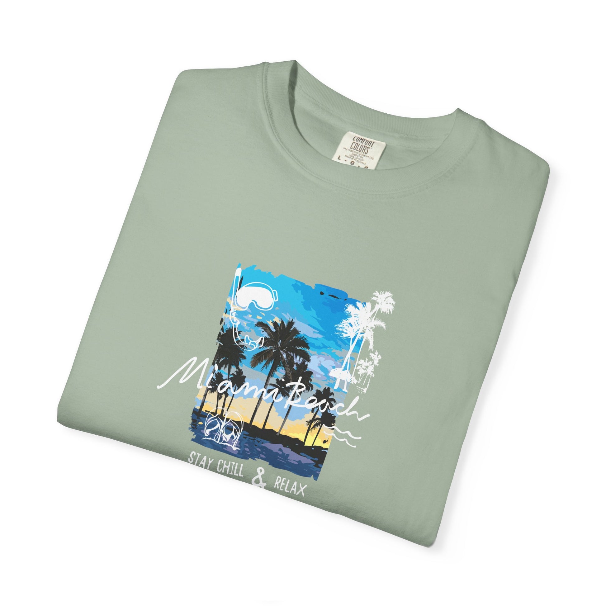 Maui Beach T-Shirt — "Stay Chill & Relax" Tropical Palm Sunset Tee