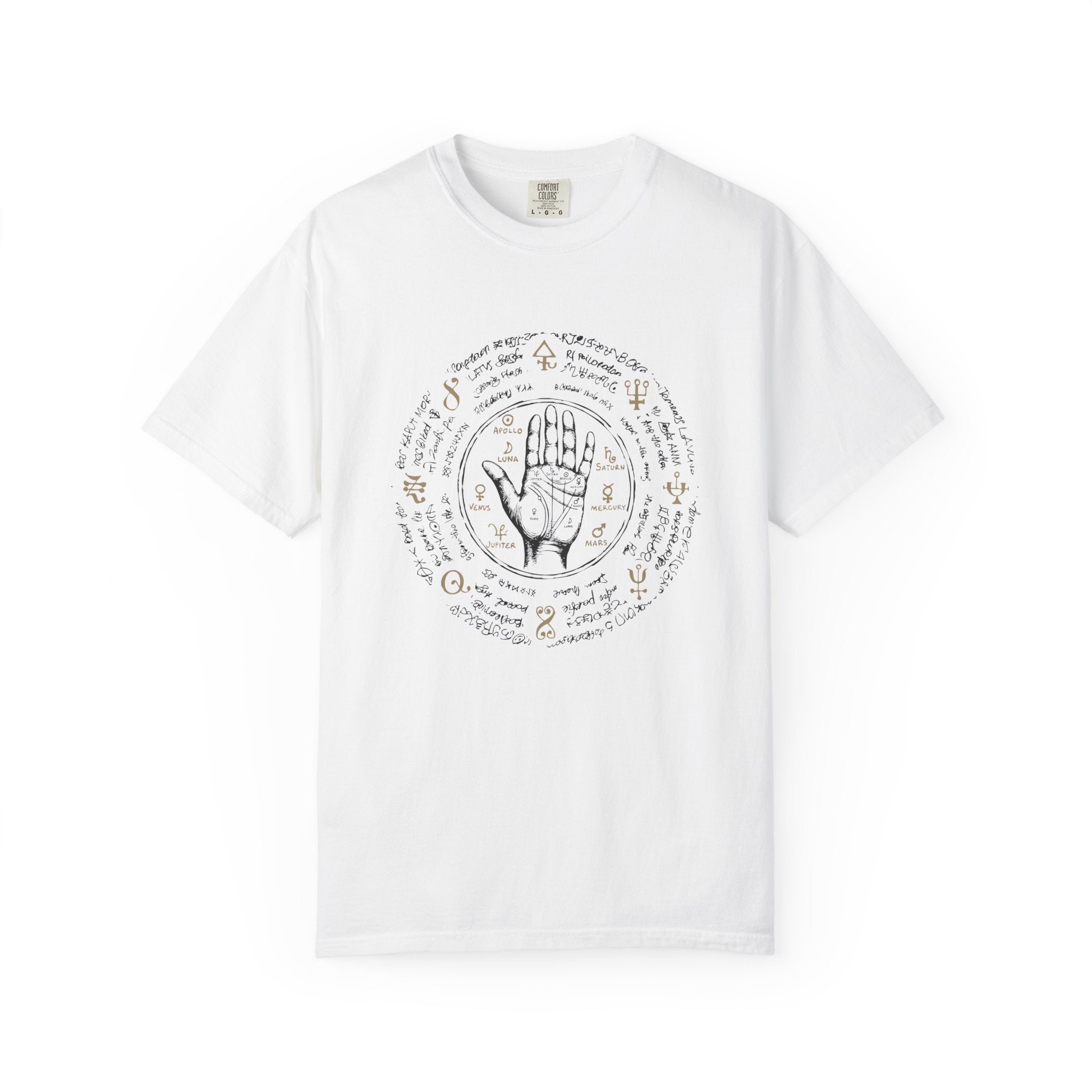 Palmistry Circle T‑Shirt – Vintage Hand & Palm Reading Design