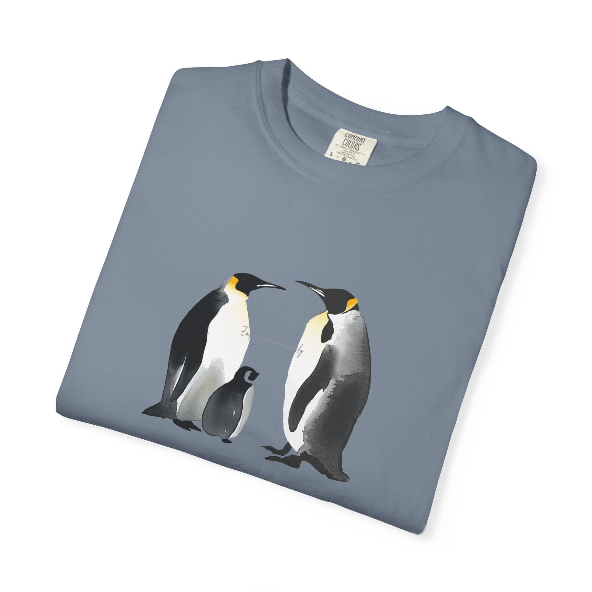 Penguin Family T‑Shirt — Cute Emperor Penguin Mom, Dad & Chick Graphic Tee