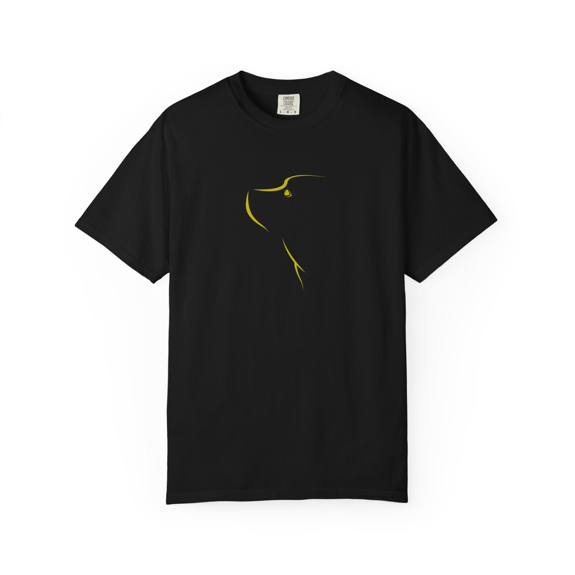 bilack t shirt-doog outline