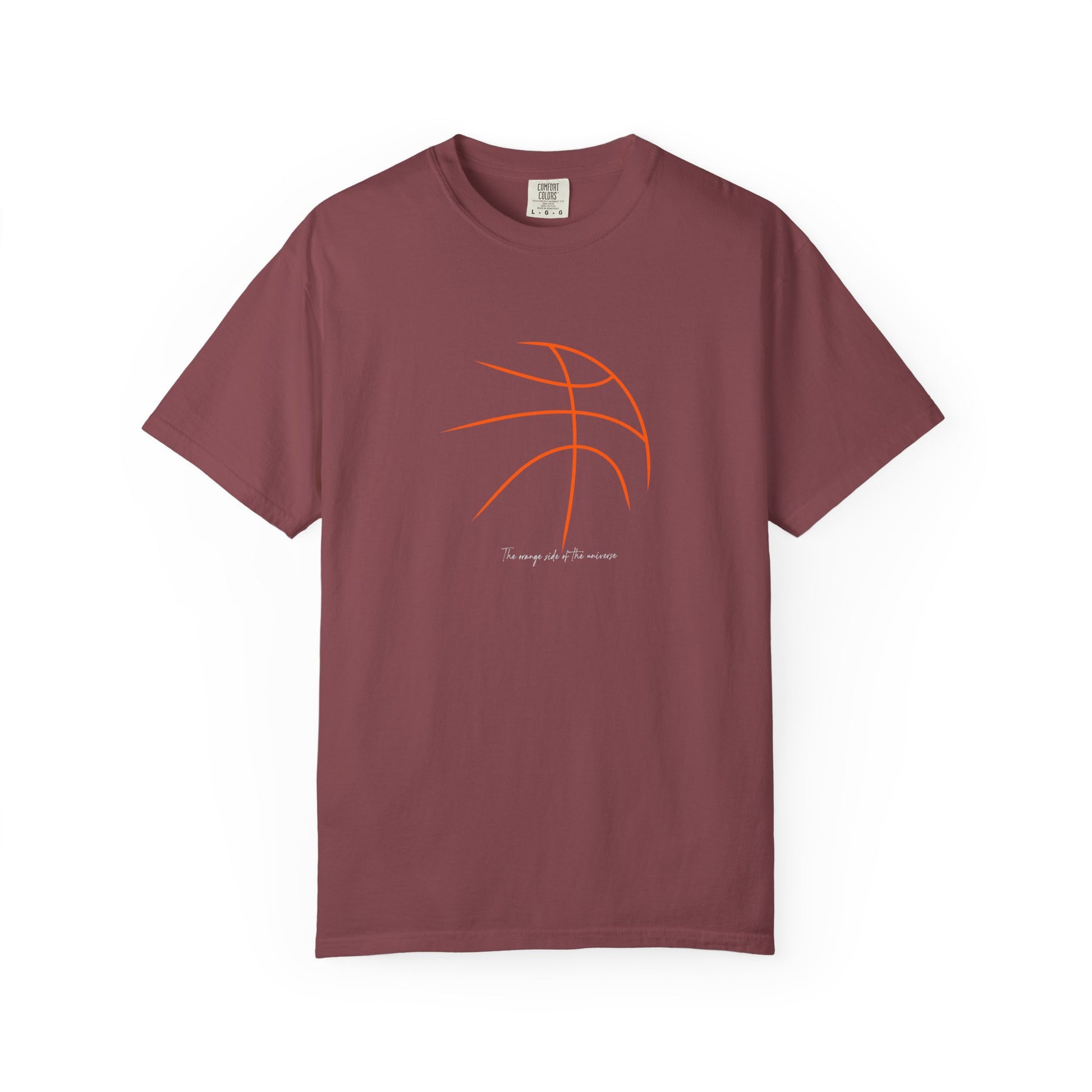 Basketball Outline Tee — Minimal Orange Basketball Graphic T-Shirt sport