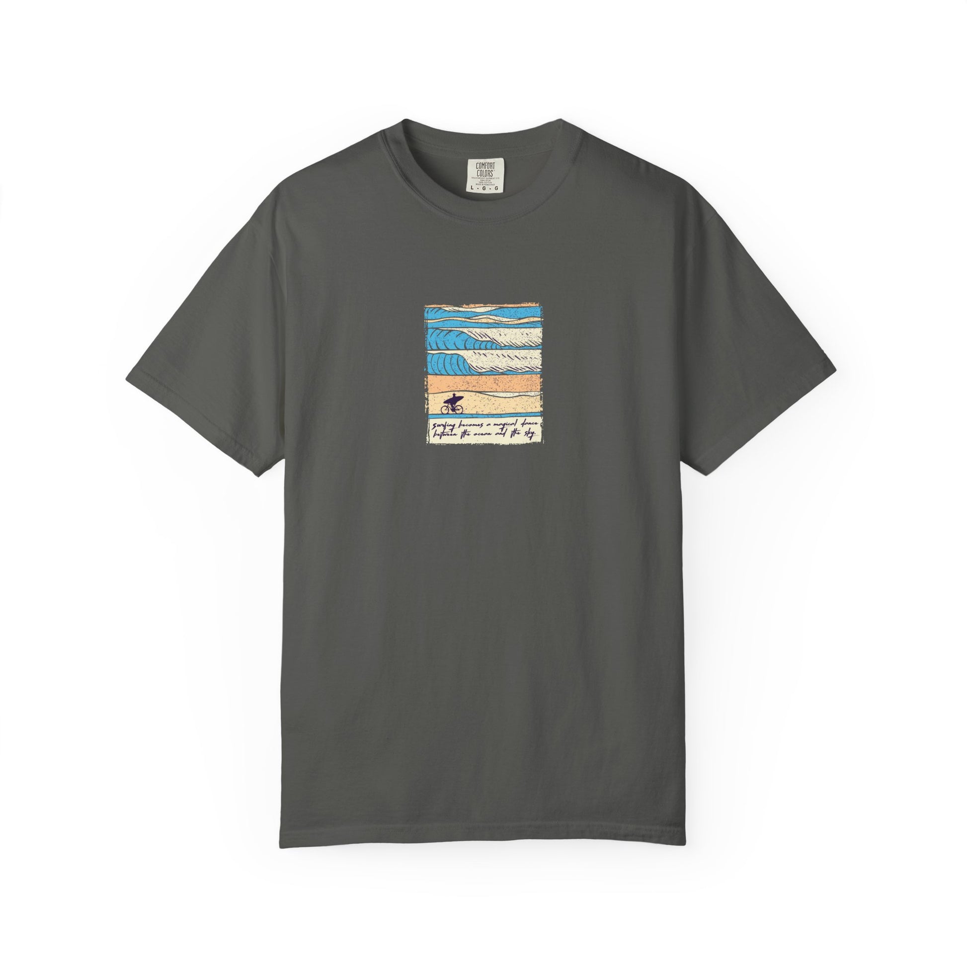 dark grey vintage surf beach graphic tee