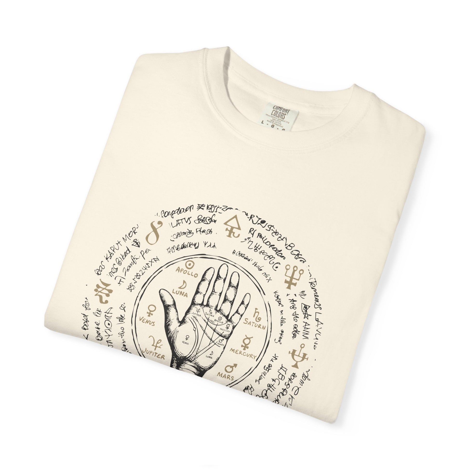 Palmistry Circle T‑Shirt – Vintage Hand & Palm Reading Design
