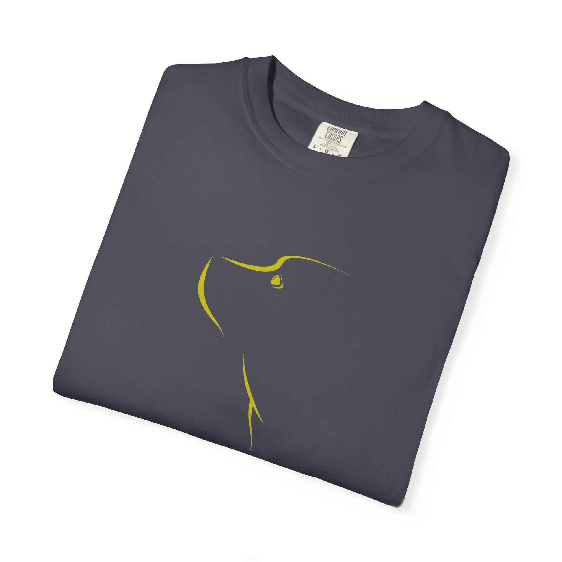 Folded gray  t-shirt  white adoog outline