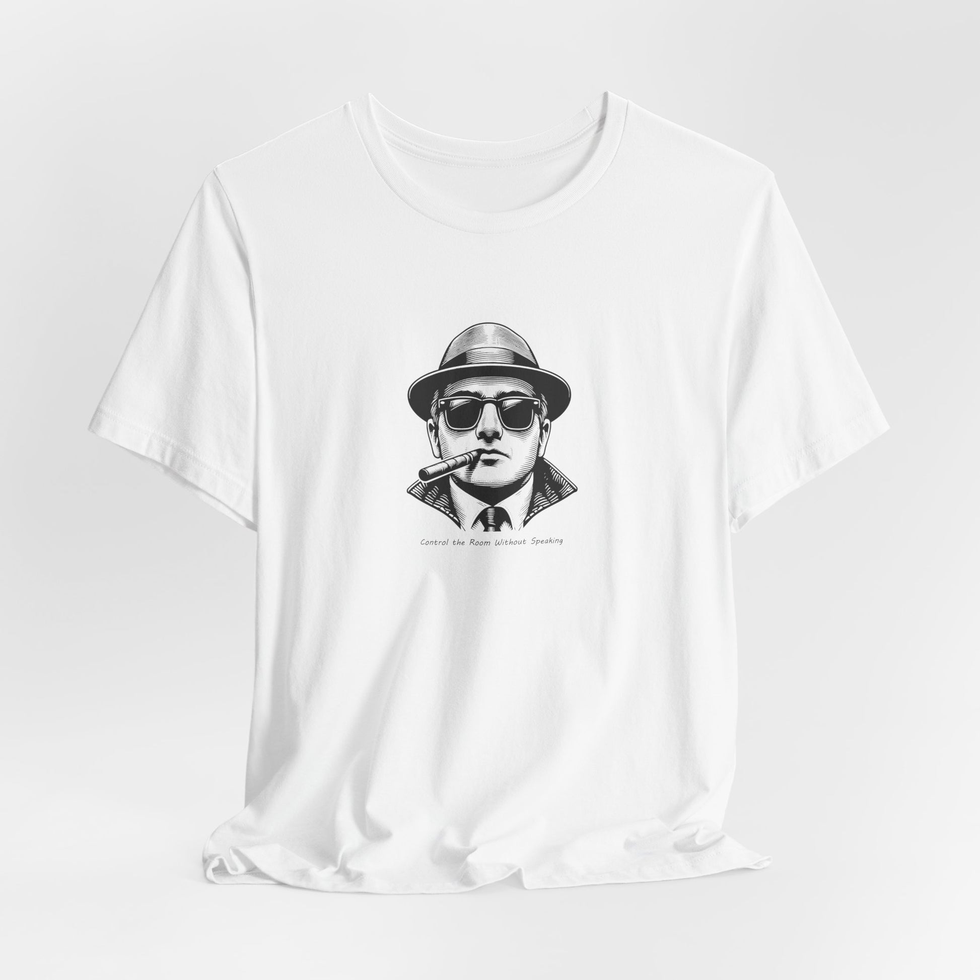 Vintage Mobster Portrait T‑Shirt — Retro Sunglasses & Cigar Graphic Tee