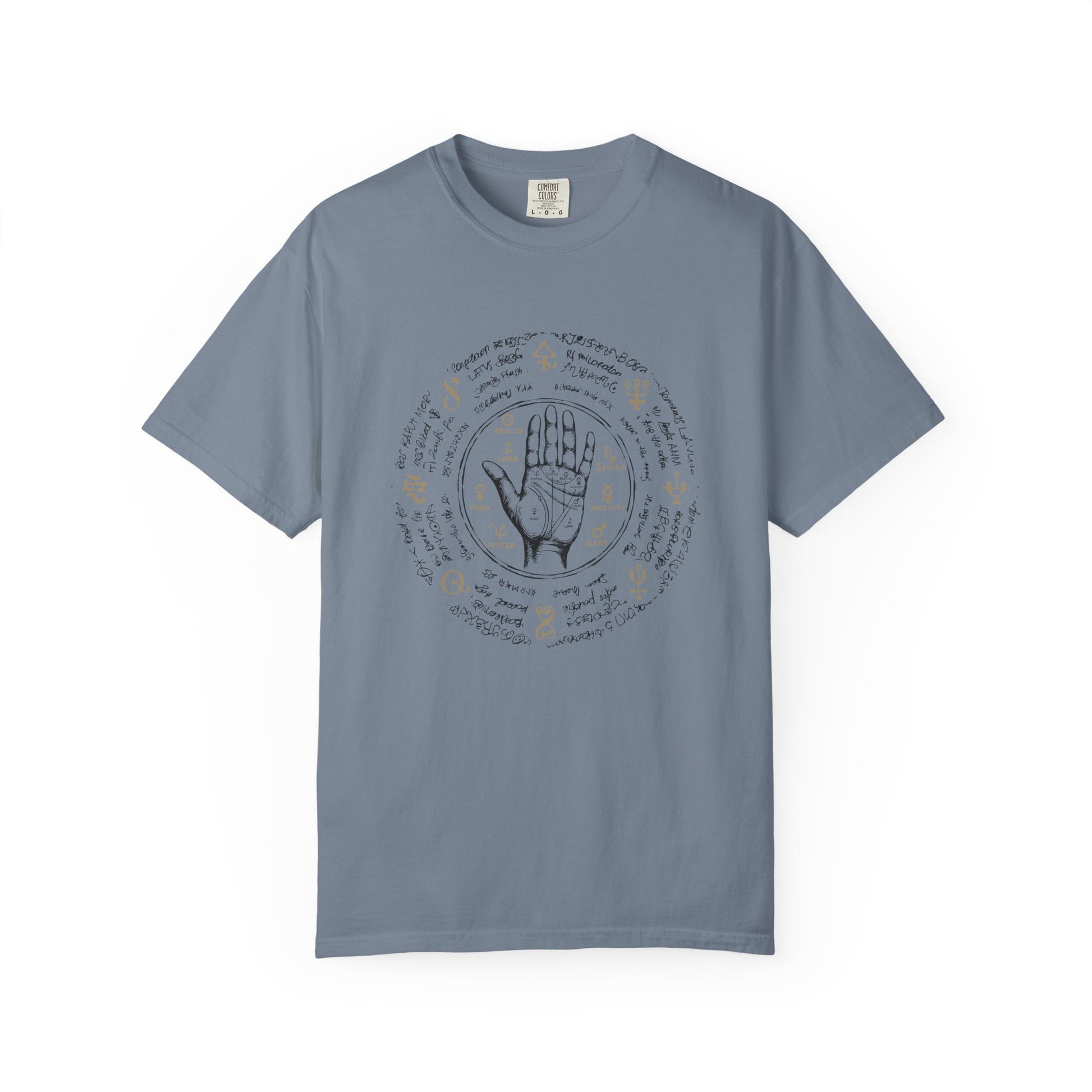 Palmistry Circle T‑Shirt – Vintage Hand & Palm Reading Design