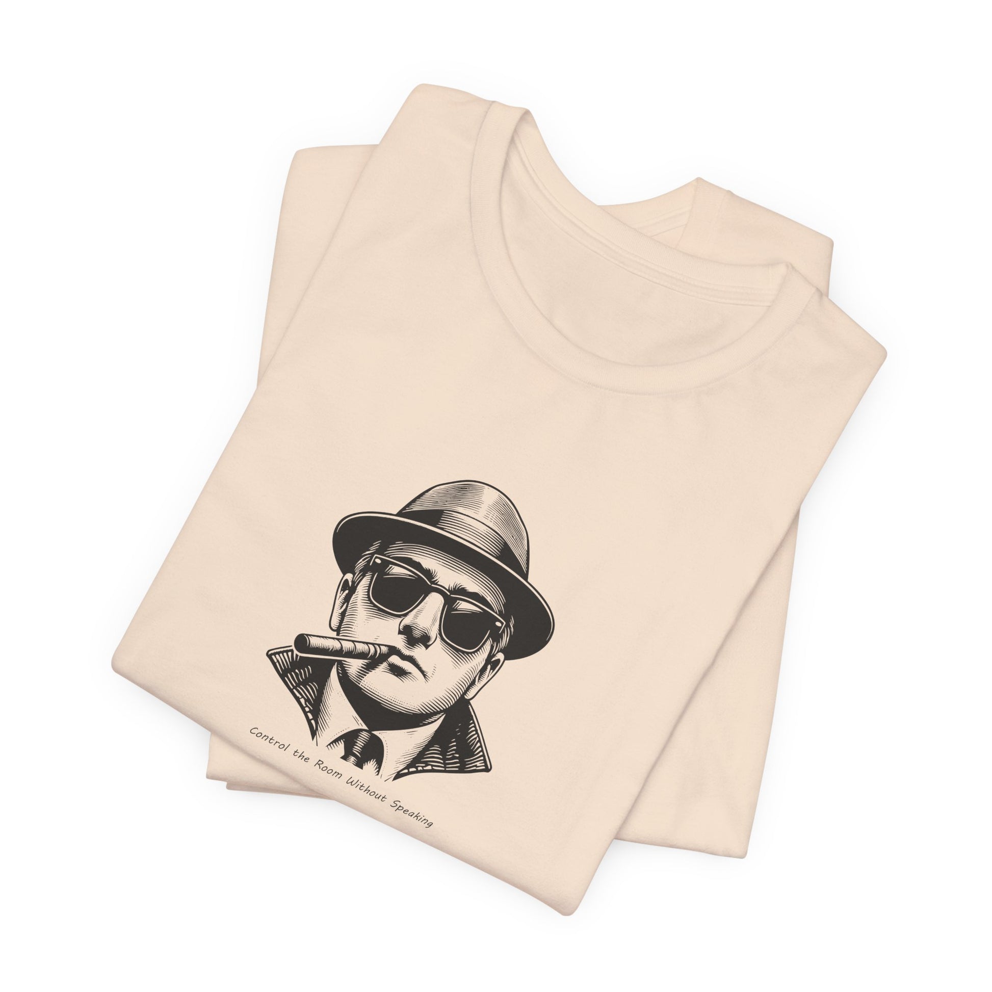 Vintage Mobster Portrait T‑Shirt — Retro Sunglasses & Cigar Graphic Tee