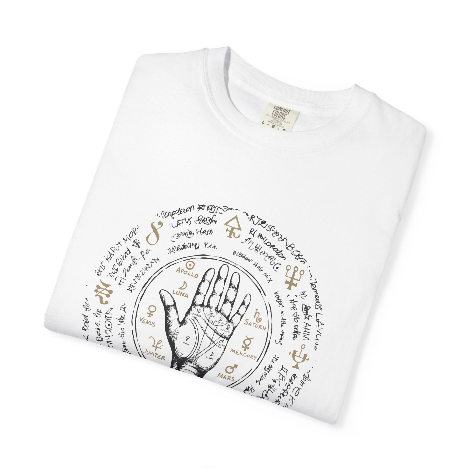 Palmistry Circle T‑Shirt – Vintage Hand & Palm Reading Design