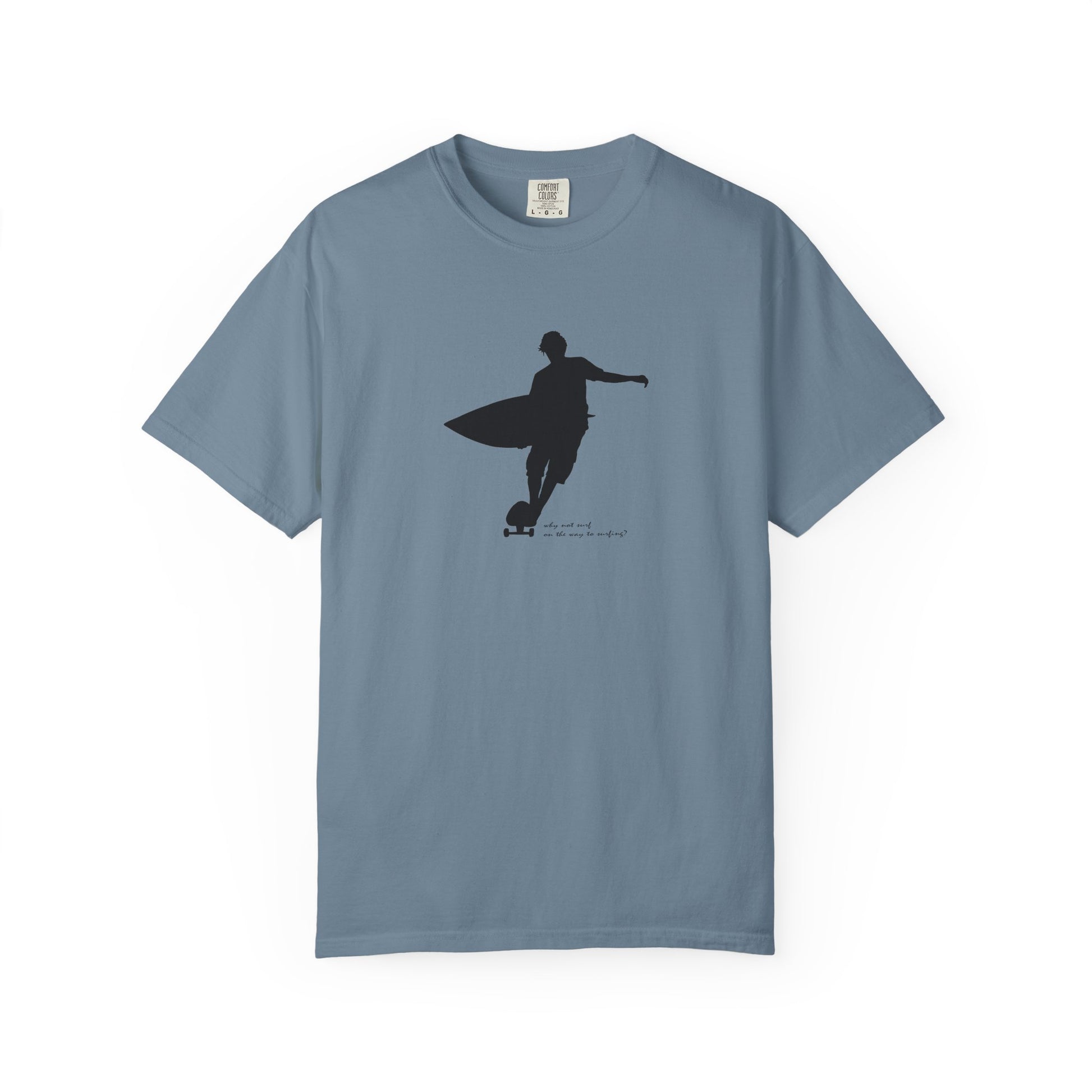 Surfer Silhouette Tee — Minimal Surfboard Graphic T-Shirt