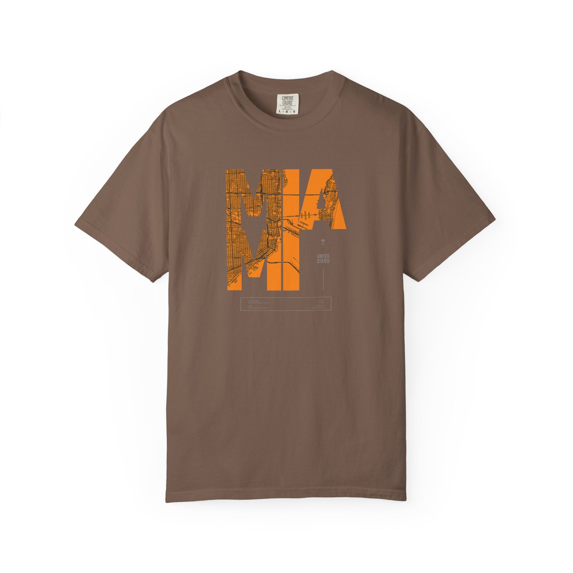 MIA MI Retro Block Graphic T-Shirt — Orange Vintage City Tee