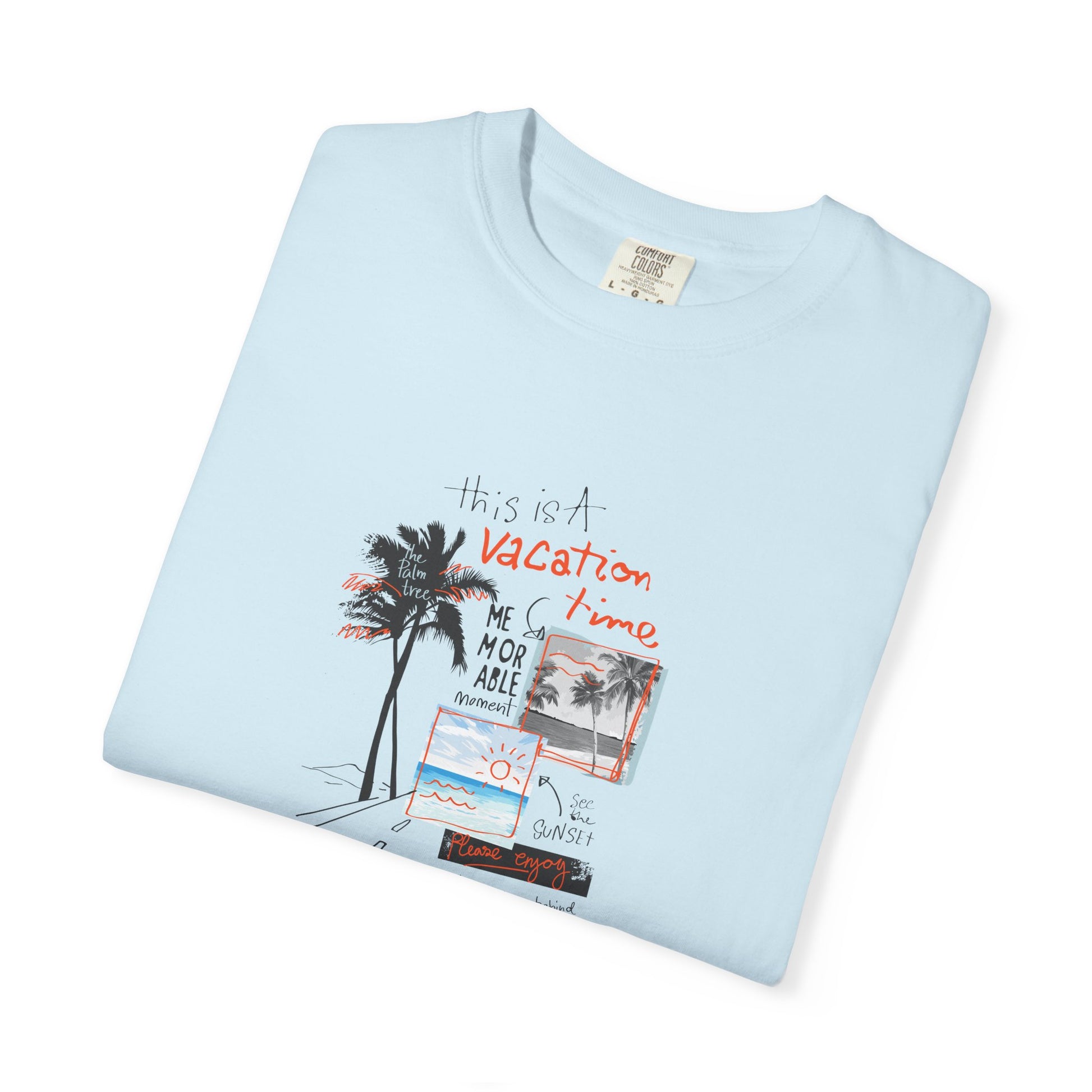 Vacation Vibes Graphic T-Shirt — Palm Tree Collage Tee