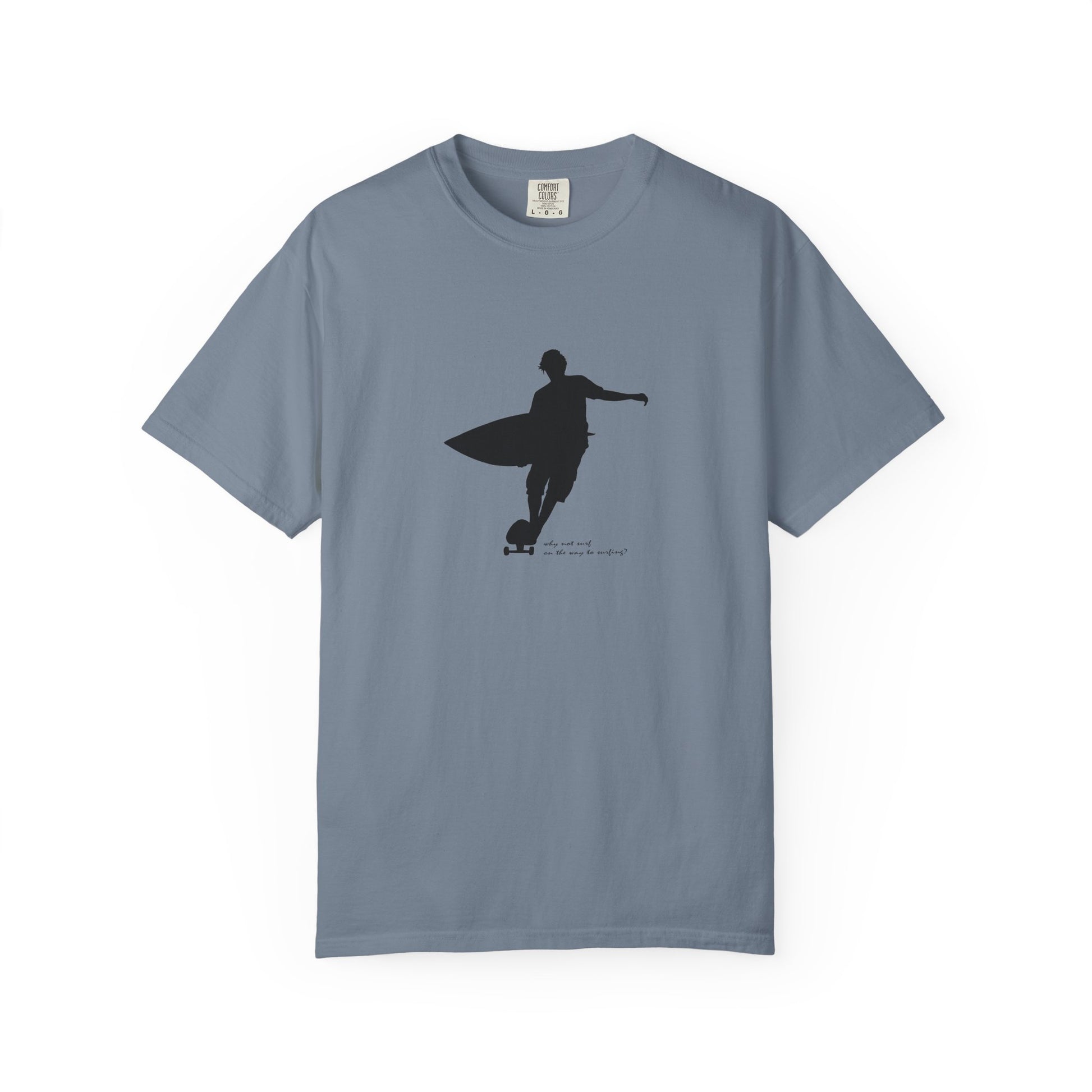 Surfer Silhouette Tee — Minimal Surfboard Graphic T-Shirt