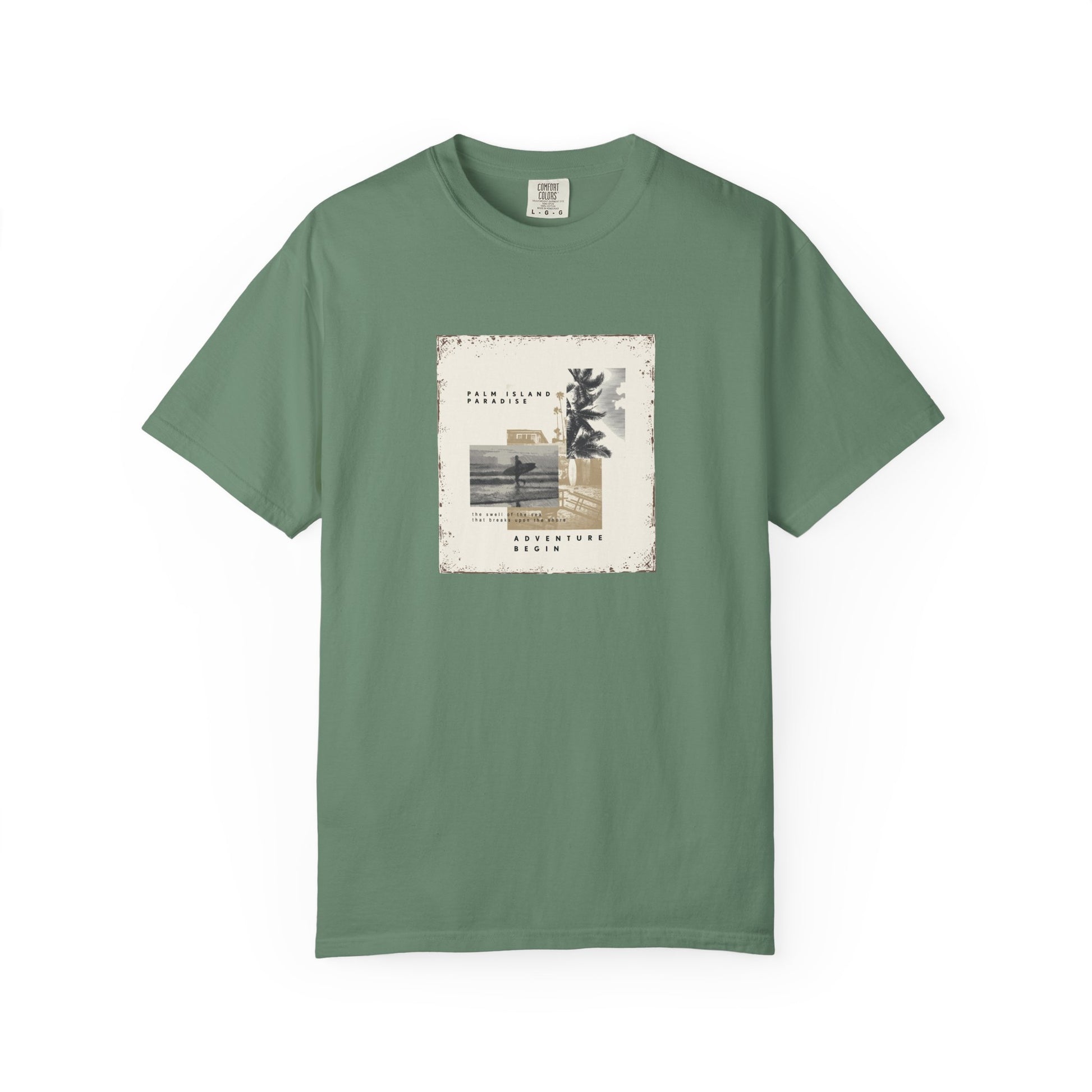 Vintage Beach Photo T-Shirt — 'Good Vibes' Coastal Graphic Tee