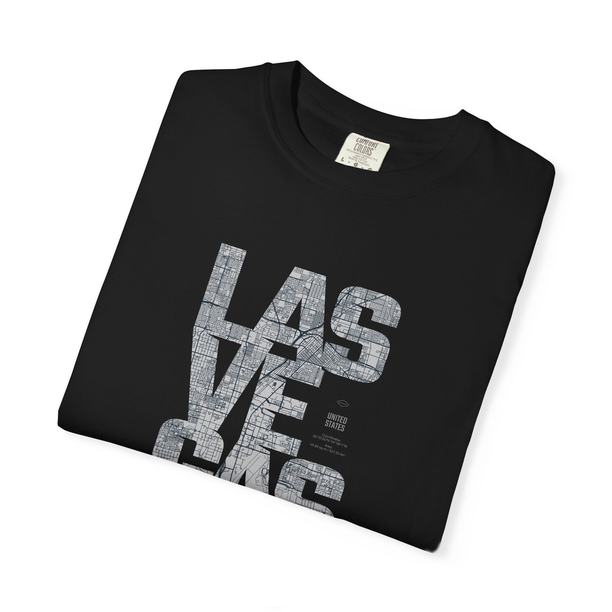 Las Vegas Vintage Block Tee — Retro Cityscape Graphic T-Shirt