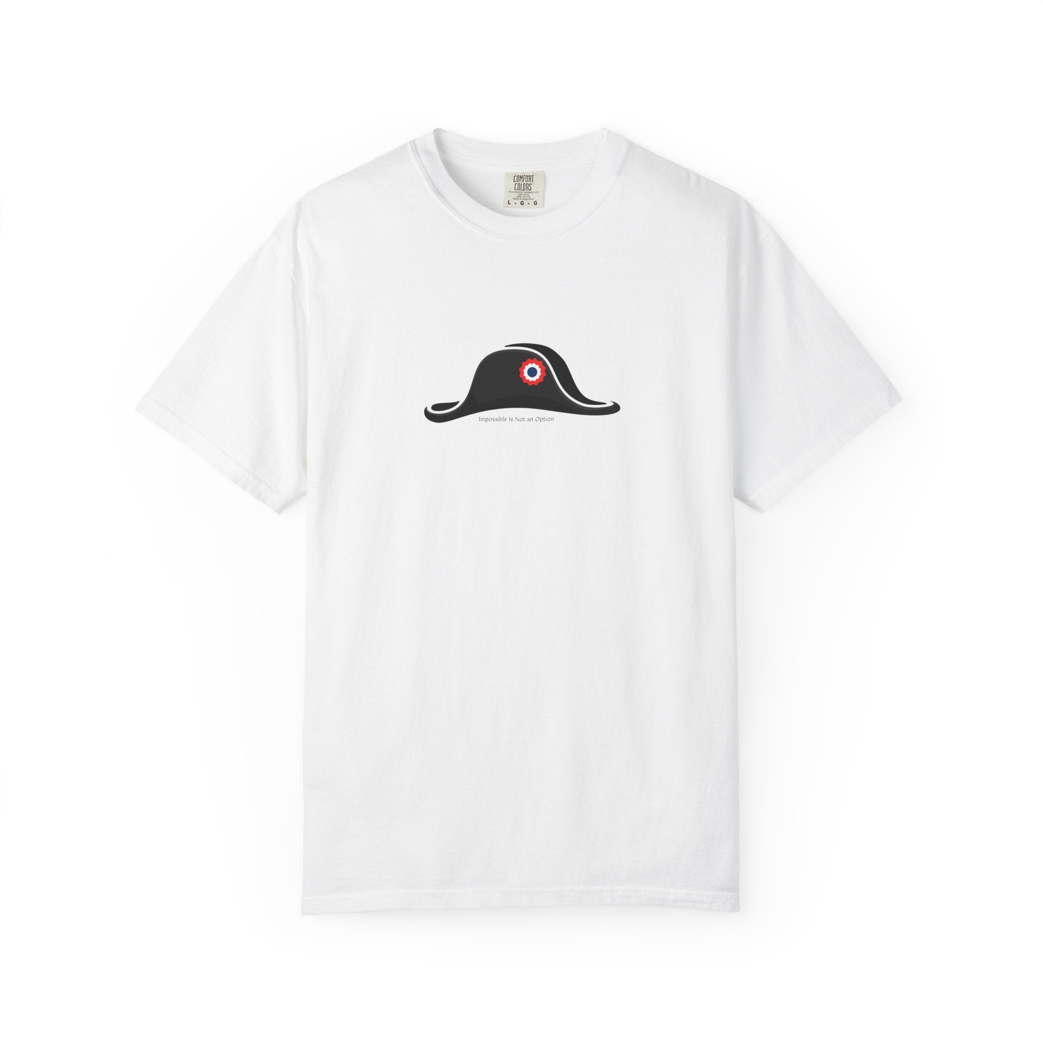 Napoleon bicorne hat graphic t-shirt minimalist French empire design on white tee