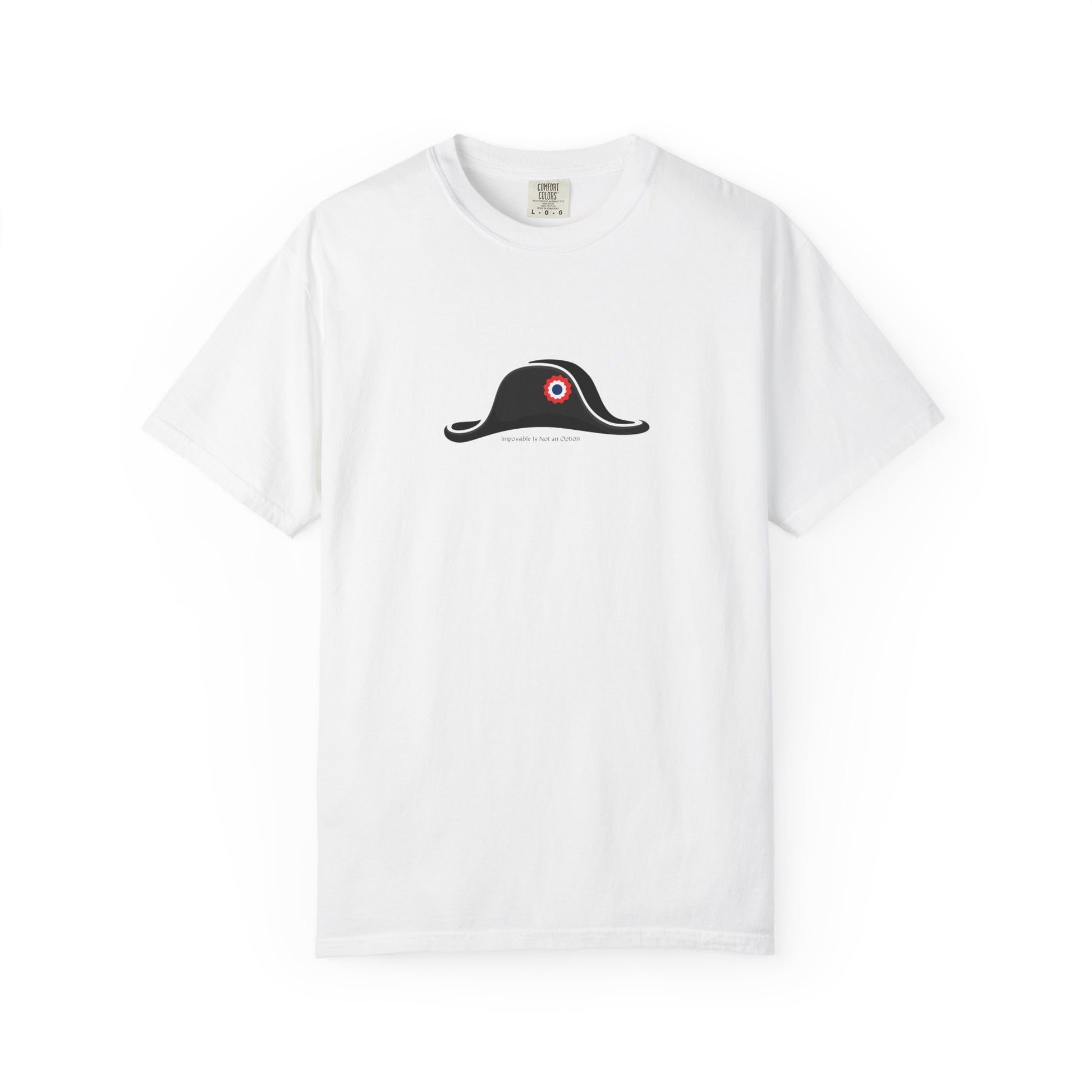 Napoleon bicorne hat graphic t-shirt minimalist French empire design on white tee