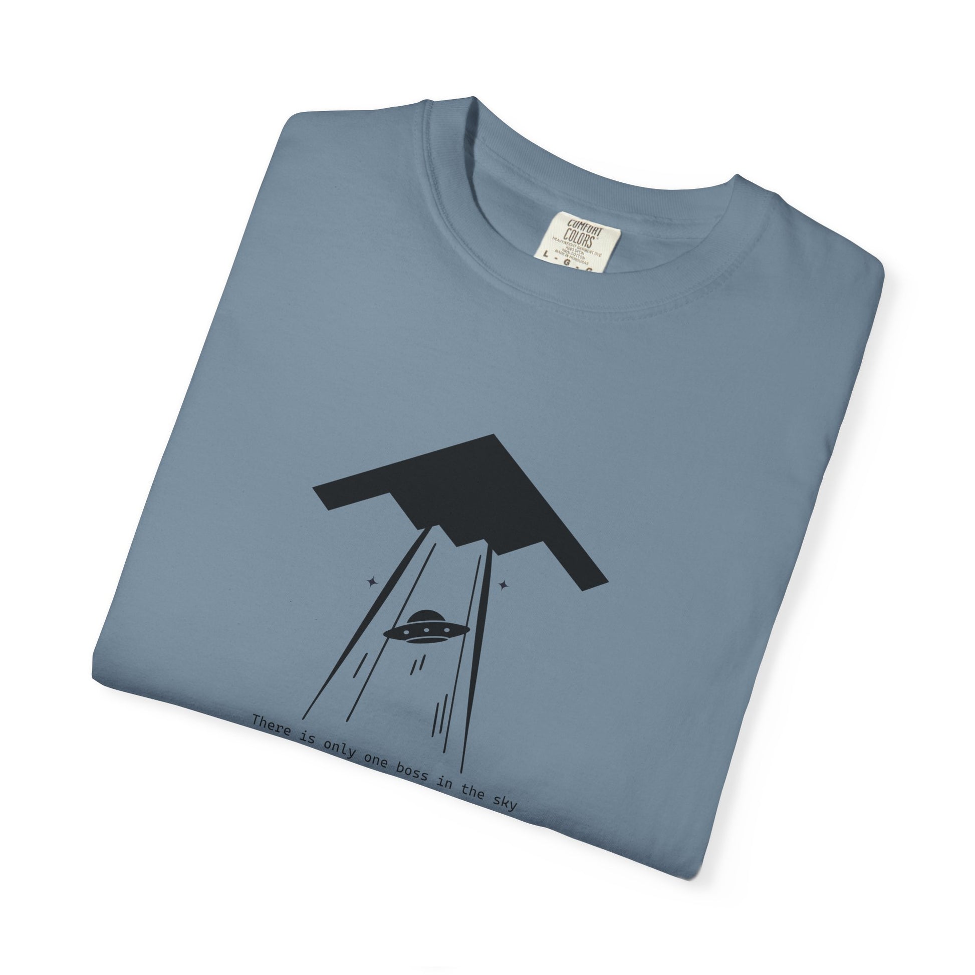 T-Shirt — Minimal UFO Abduction Illustration ("Take Me With You")