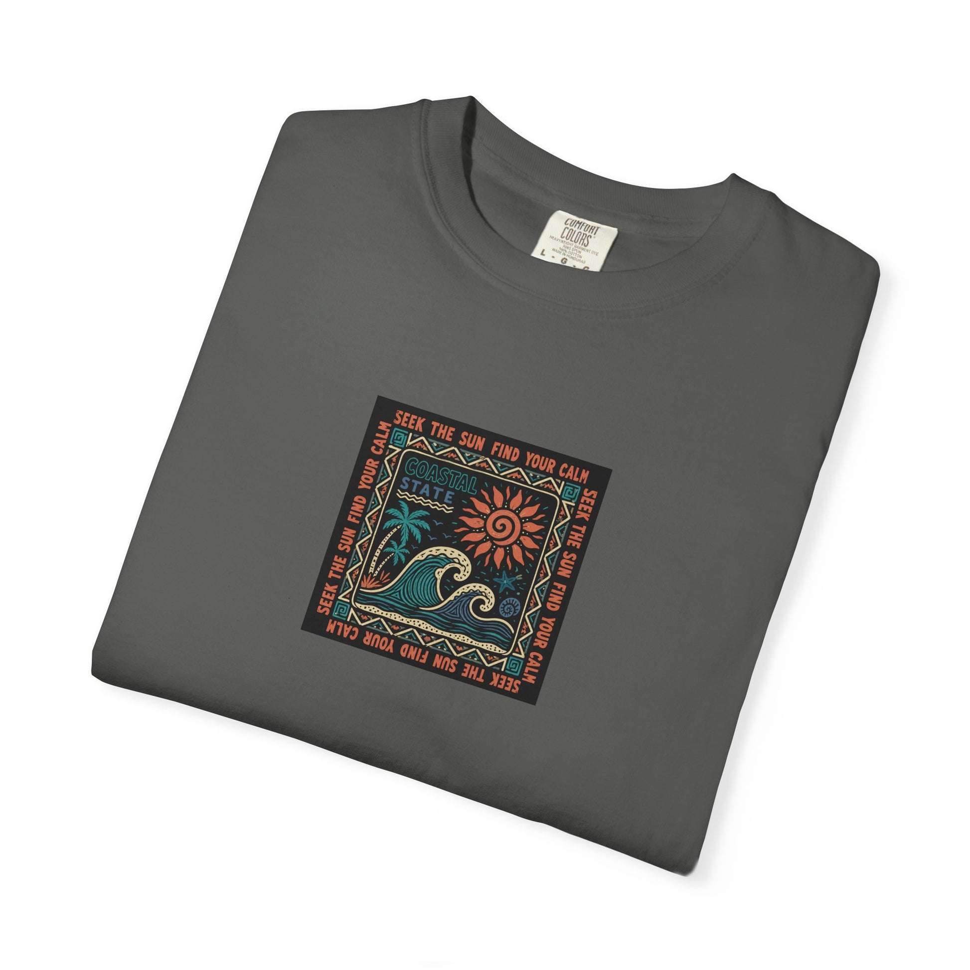 Folded gray t-shirt with abreeze style