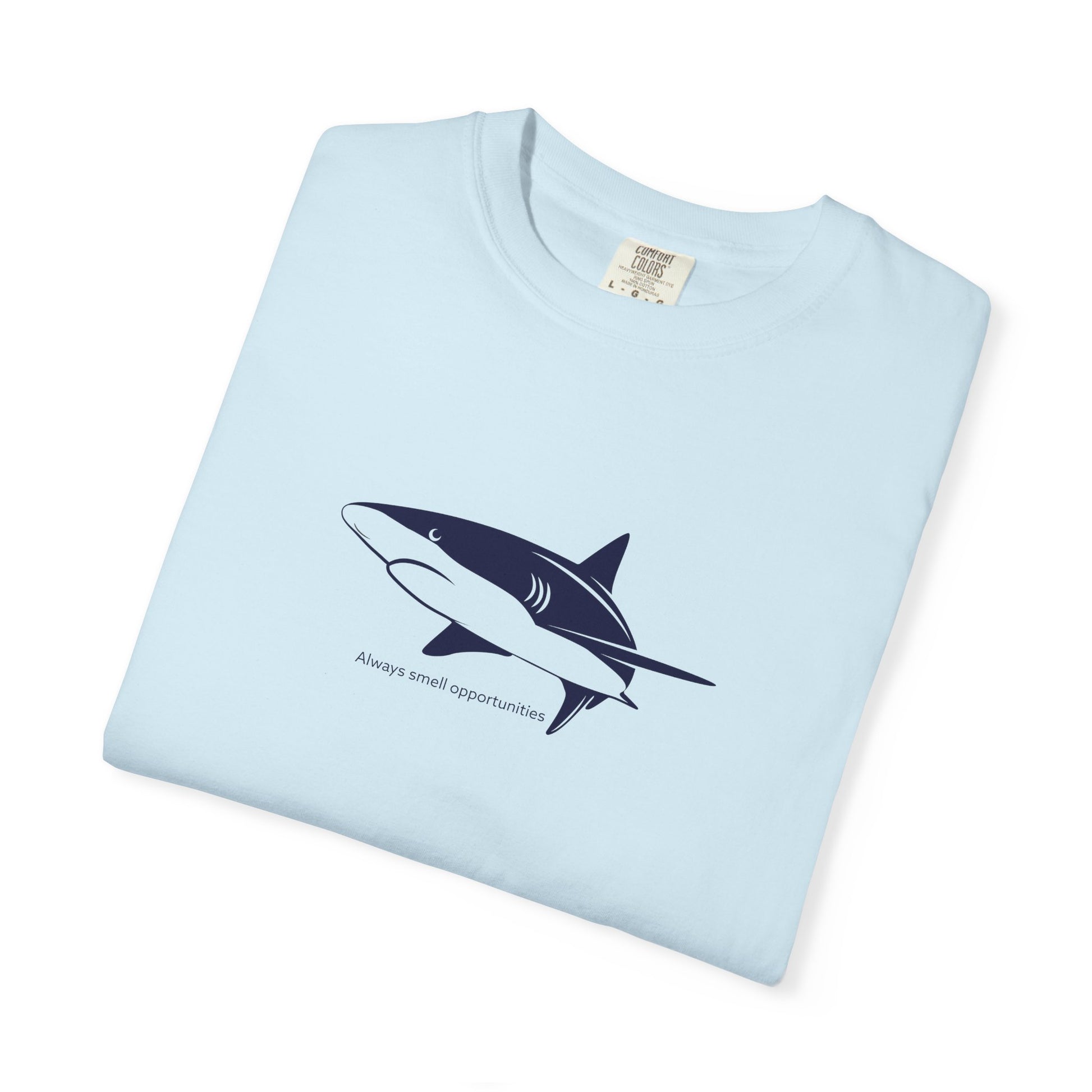 Shark Outline Tee — Minimalist Surf & Ocean Graphic T-Shirt
