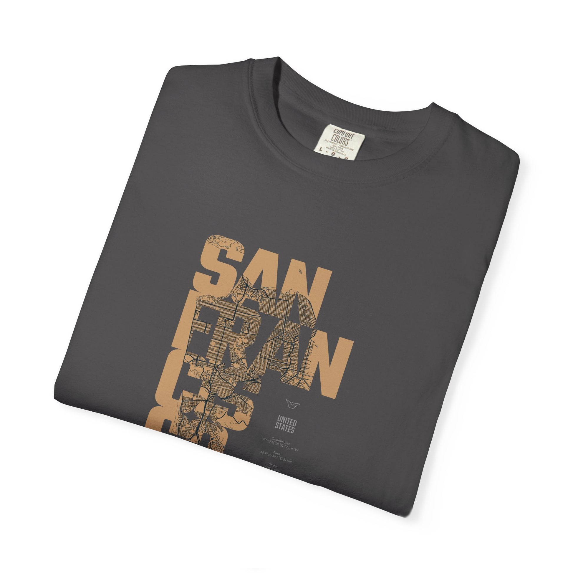 San Francisco Vertical Logo T-Shirt — Retro Brown City Graphic Tee