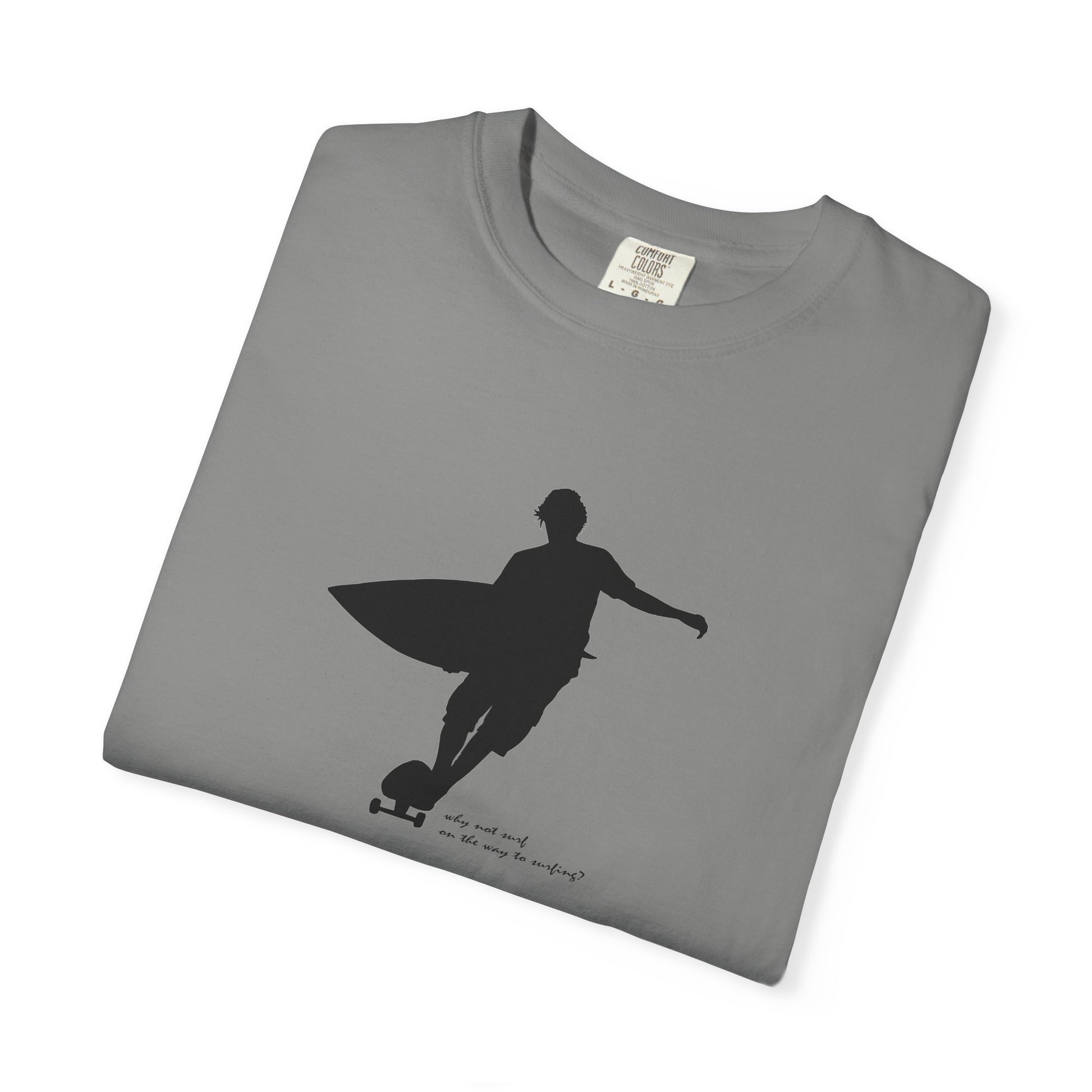 Surfer Silhouette Tee — Minimal Surfboard Graphic T-Shirt