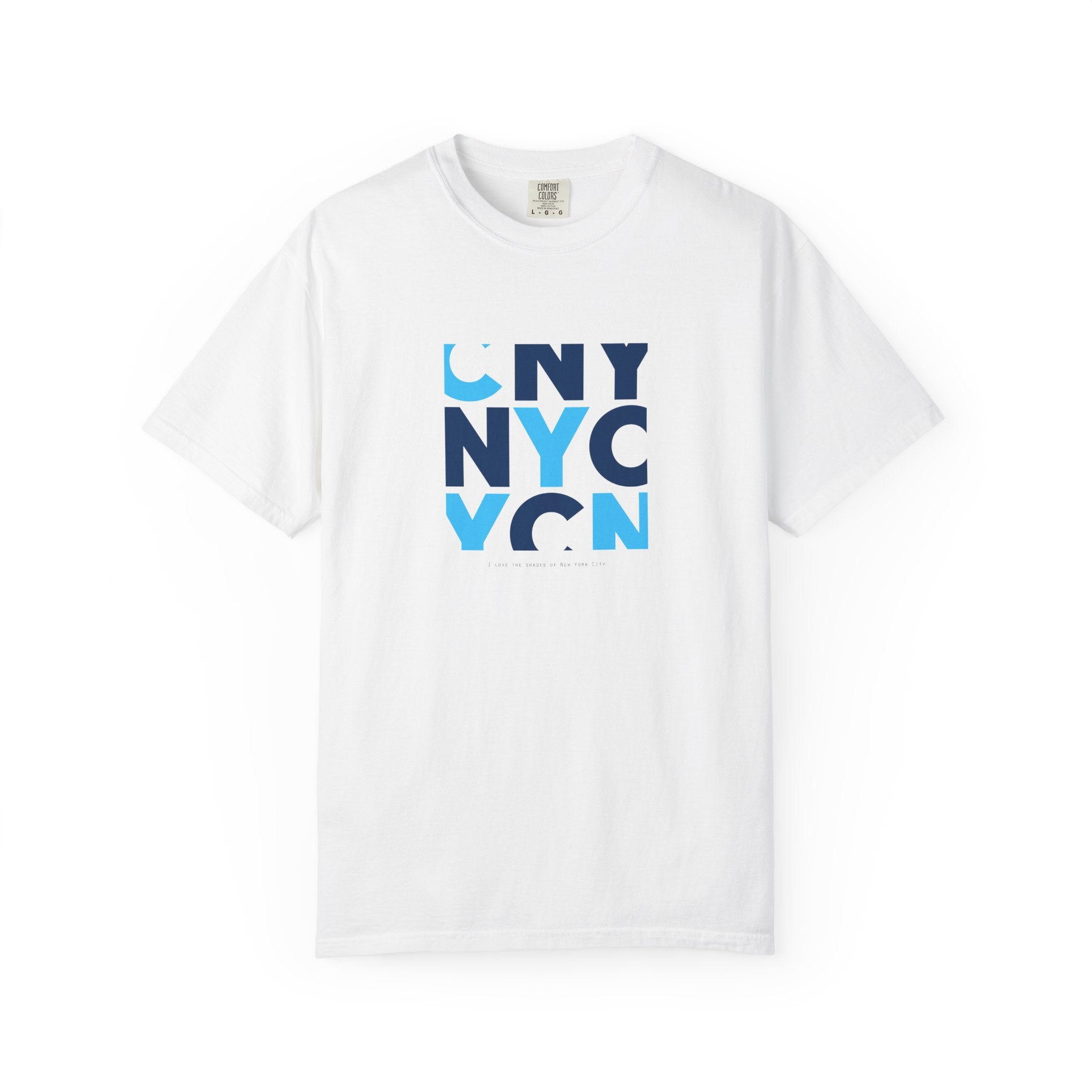 NYC Block Letter T-Shirt — Modern Blue New York Graphic Tee
