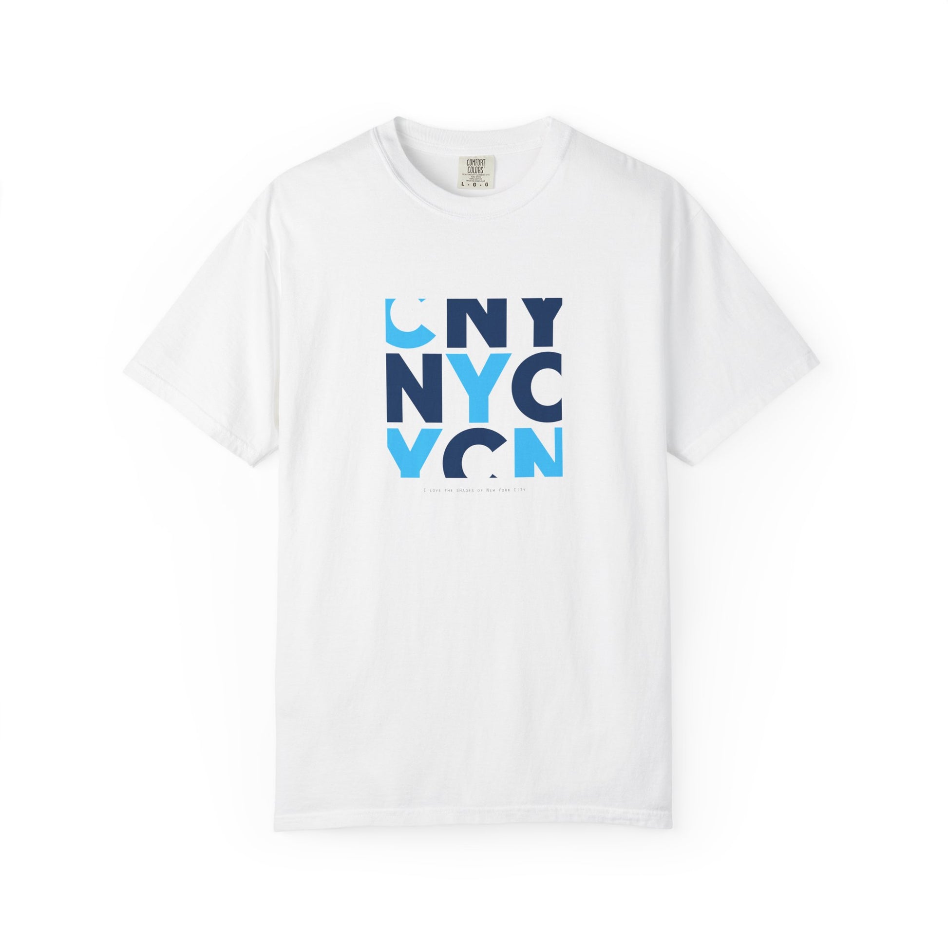 NYC Block Letter T-Shirt — Modern Blue New York Graphic Tee
