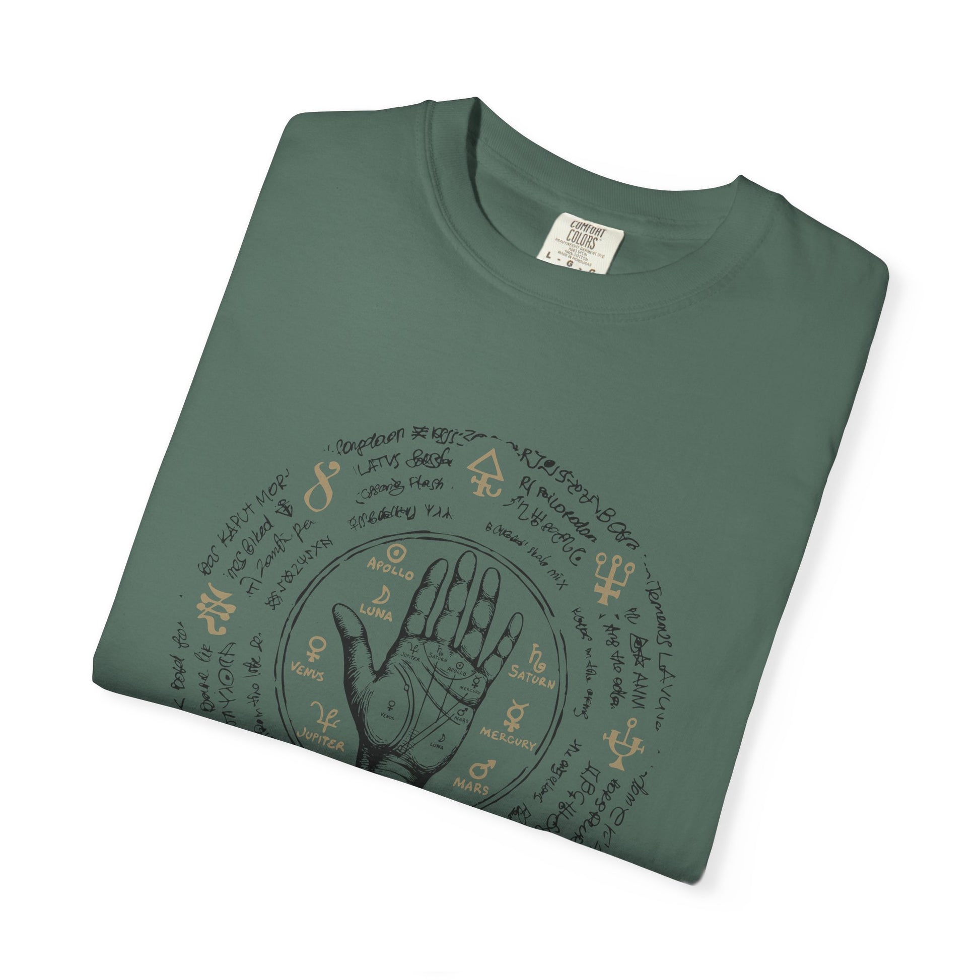 Palmistry Circle T‑Shirt – Vintage Hand & Palm Reading Design