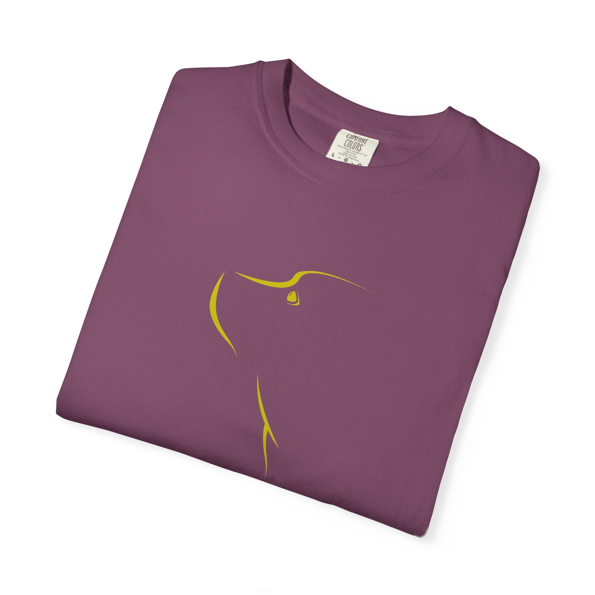 maroon Folded  t-shirt  white adoog outline
