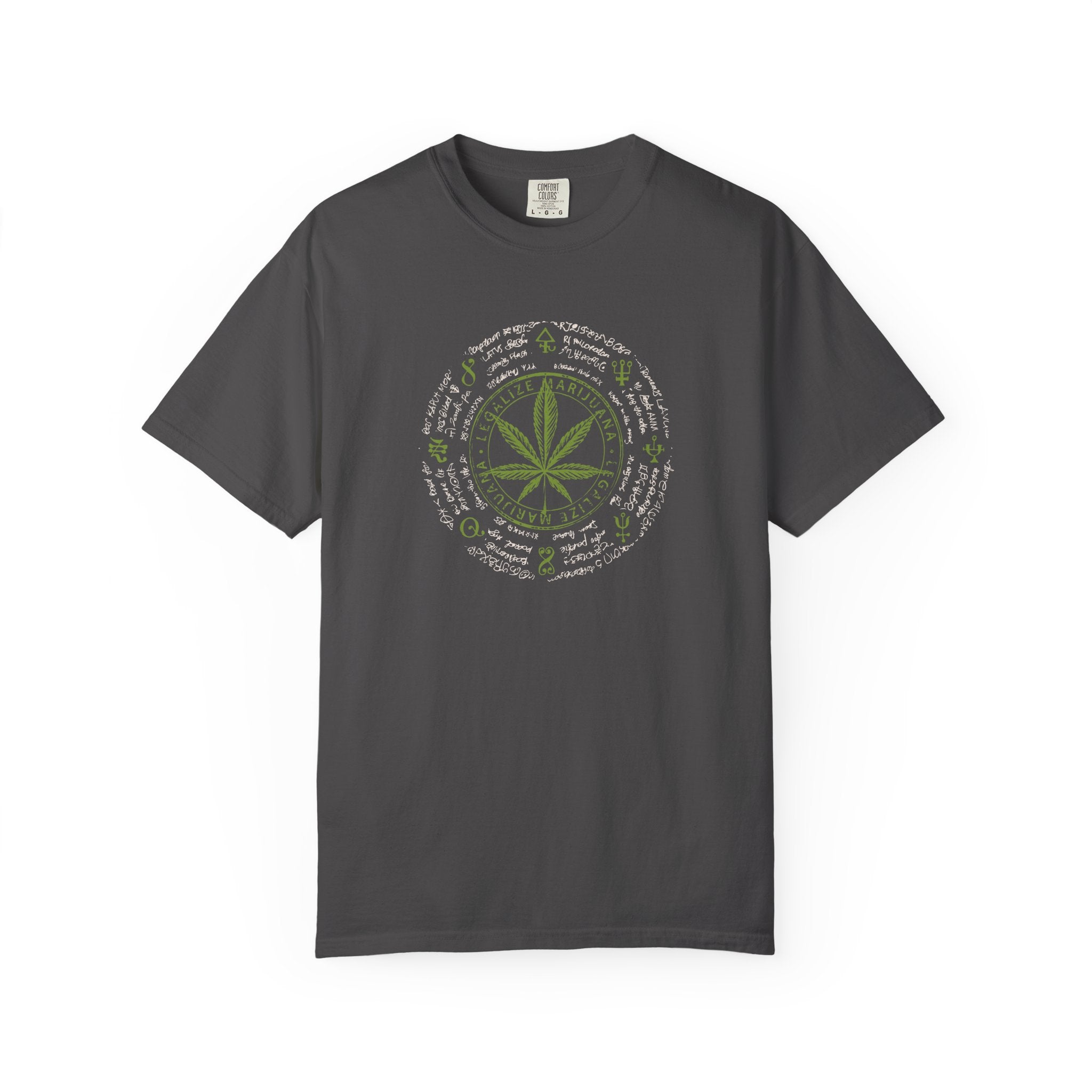 Gray t-shirt with a cartoon football player design on a white background