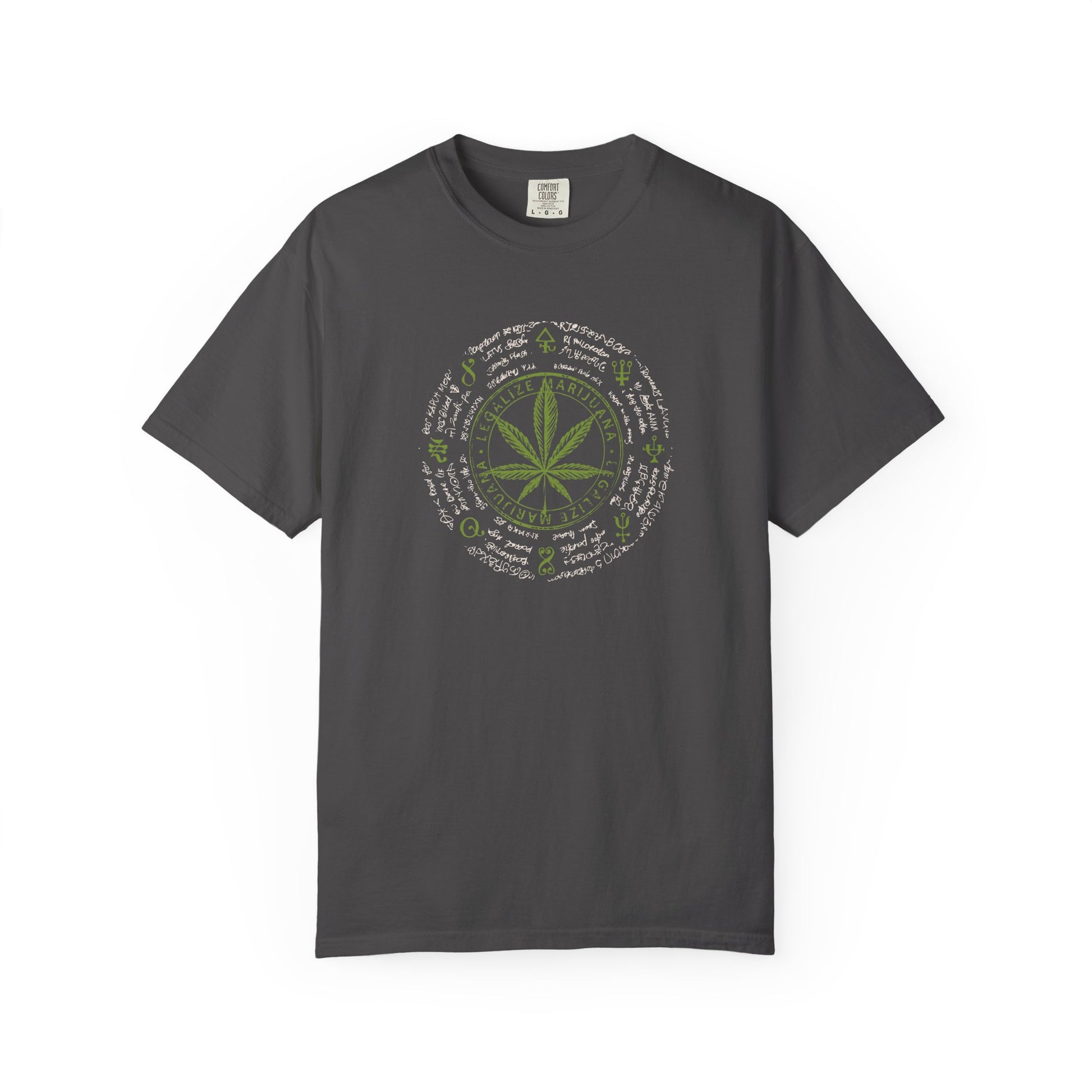 Gray t-shirt with a cartoon football player design on a white background