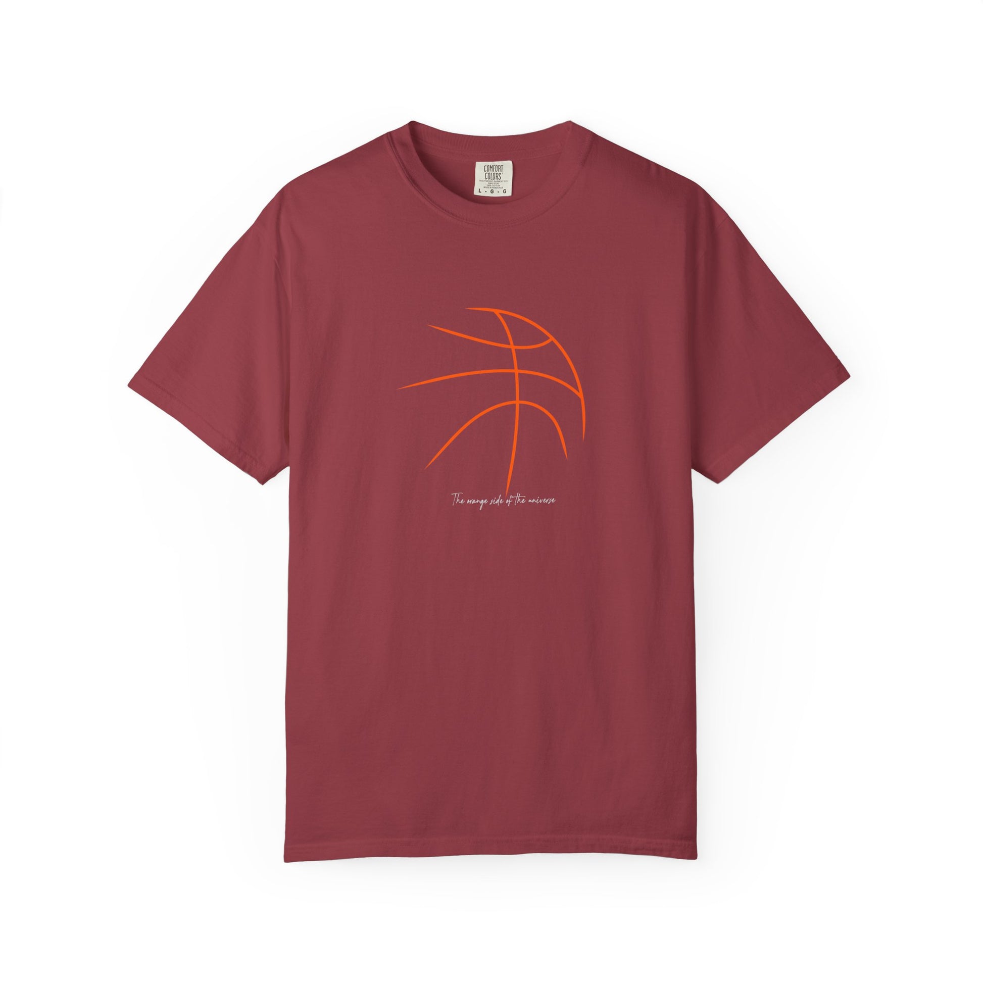 Basketball Outline Tee — Minimal Orange Basketball Graphic T-Shirt sport