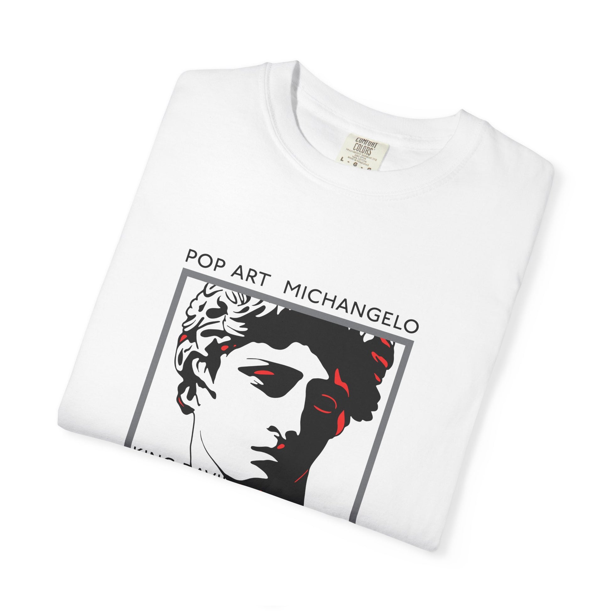 Pop Art Michelangelo T-Shirt — Retro Statue Graphic Tee lifestayle