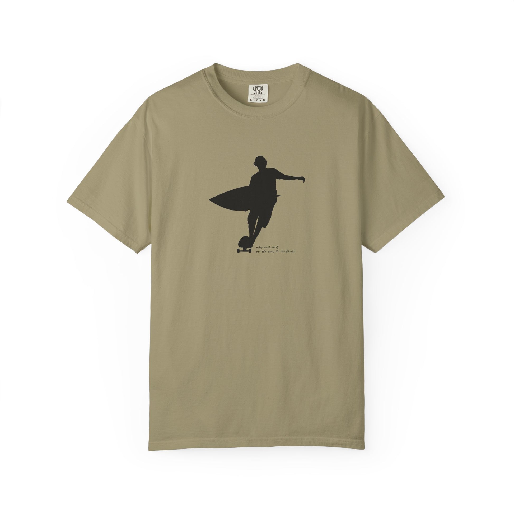 Surfer Silhouette Tee — Minimal Surfboard Graphic T-Shirt