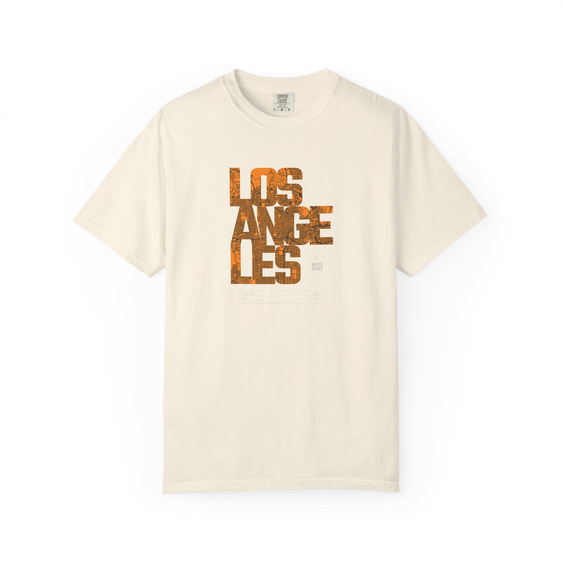 Los Angeles Text T-Shirt — Orange Sunset City Graphic Tee