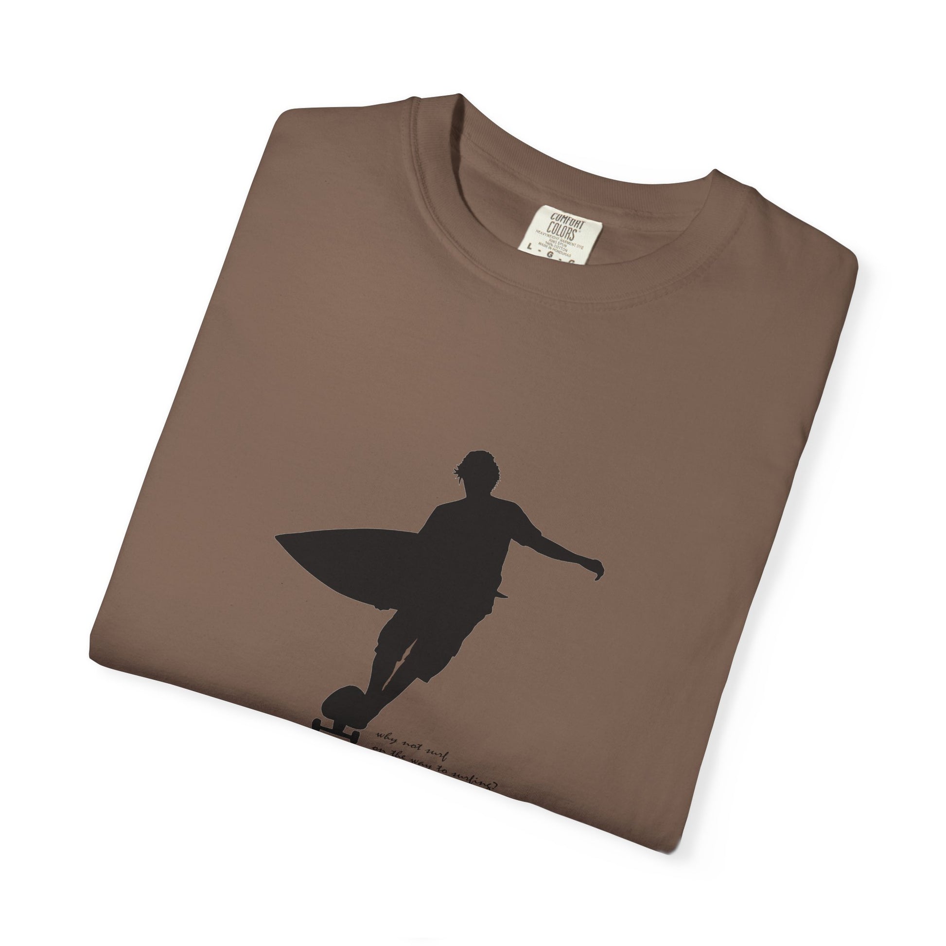 Surfer Silhouette Tee — Minimal Surfboard Graphic T-Shirt