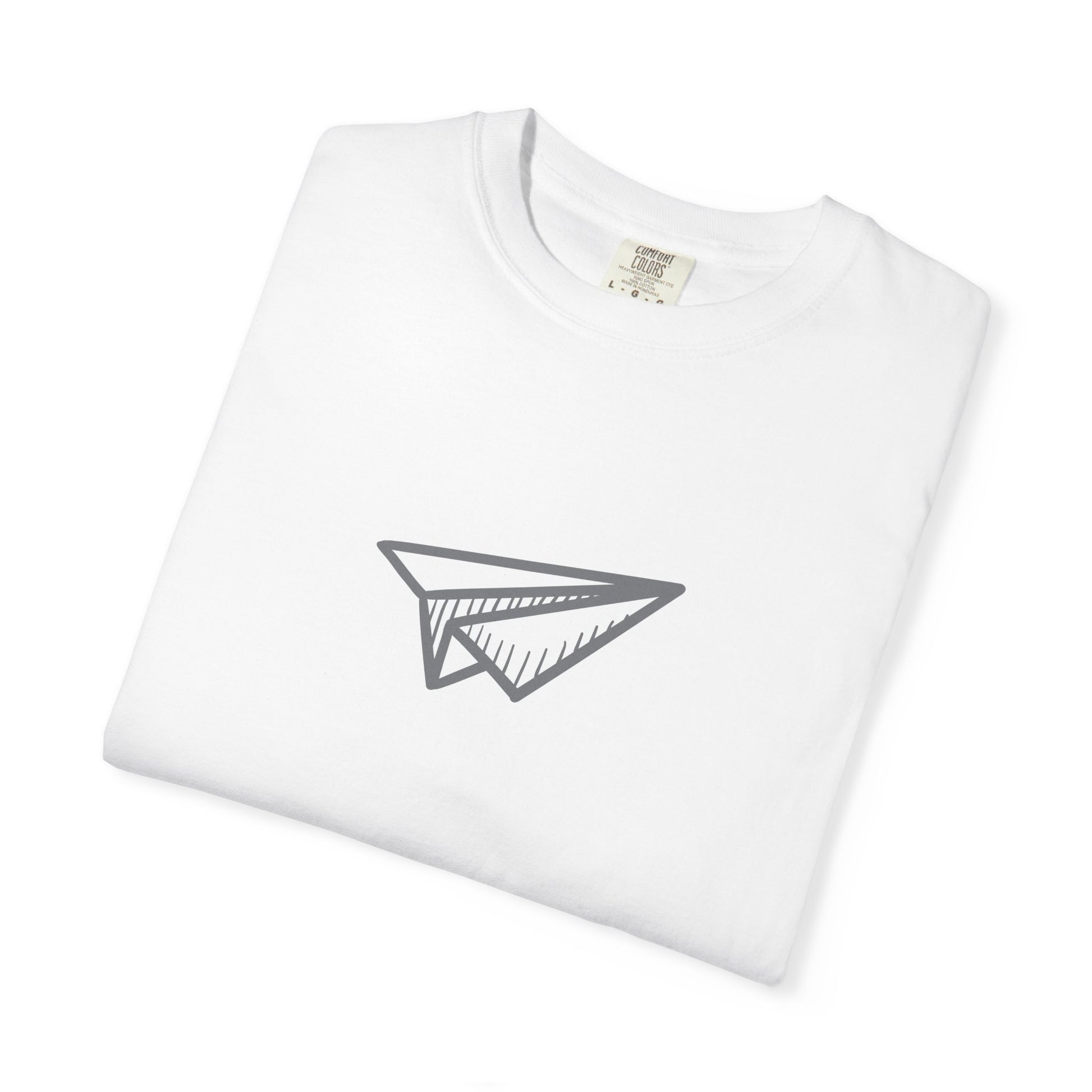 Paper Airplane Graphic T-Shirt — Minimalist Travel & Adventure Tee