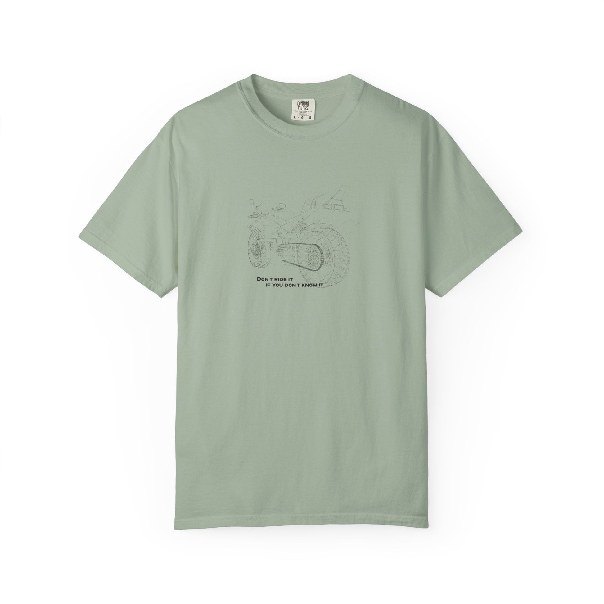 Graphic T-Shirt — Minimalist Tee, Motorcycle drawing