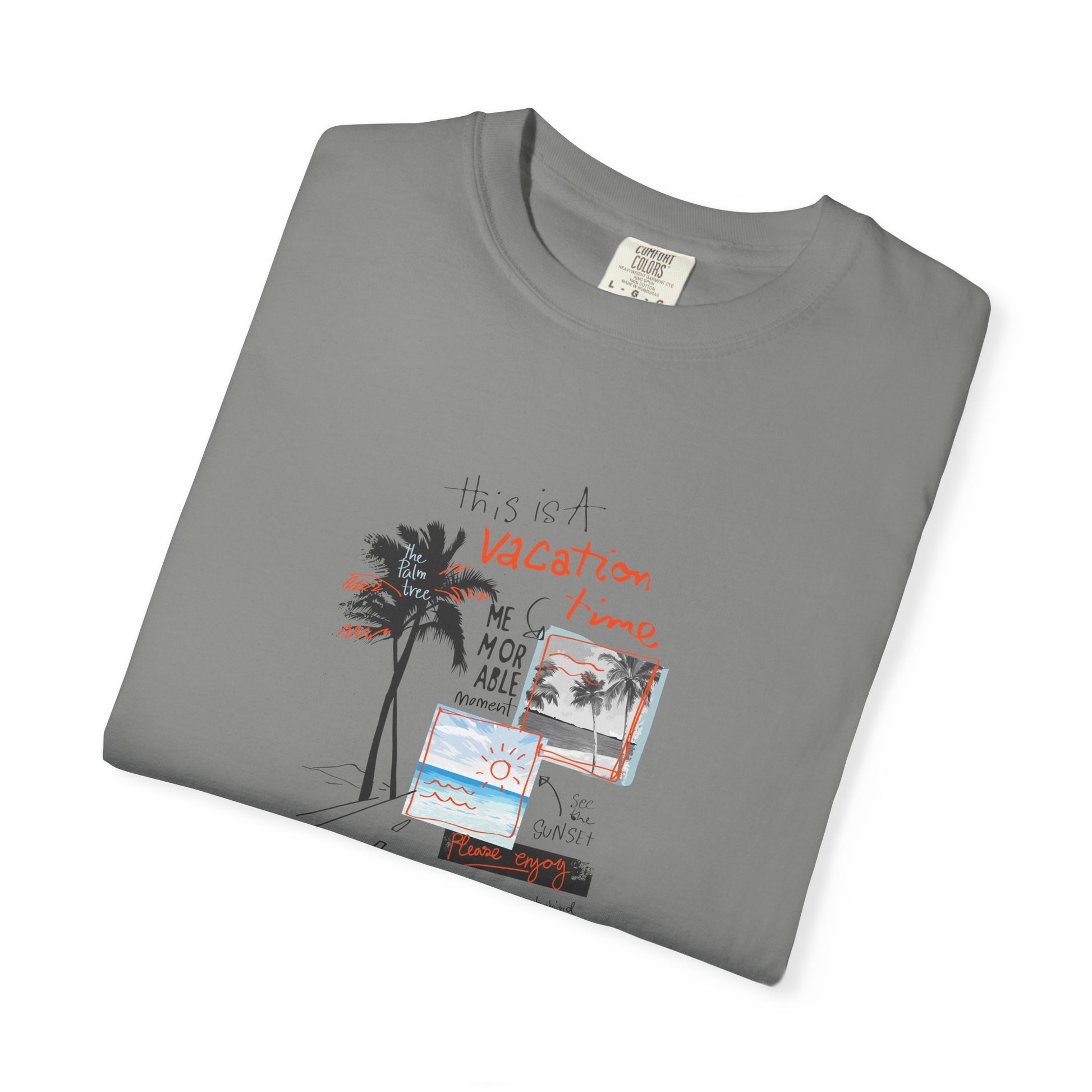 Vacation Vibes Graphic T-Shirt — Palm Tree Collage Tee