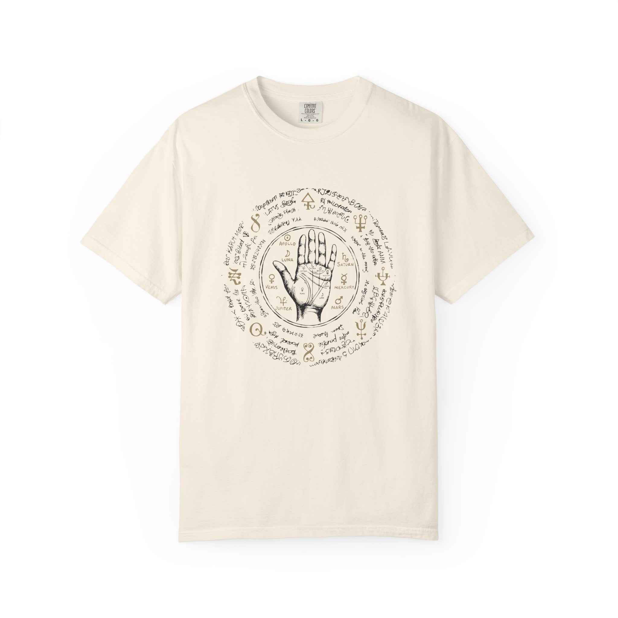 Palmistry Circle T‑Shirt – Vintage Hand & Palm Reading Design