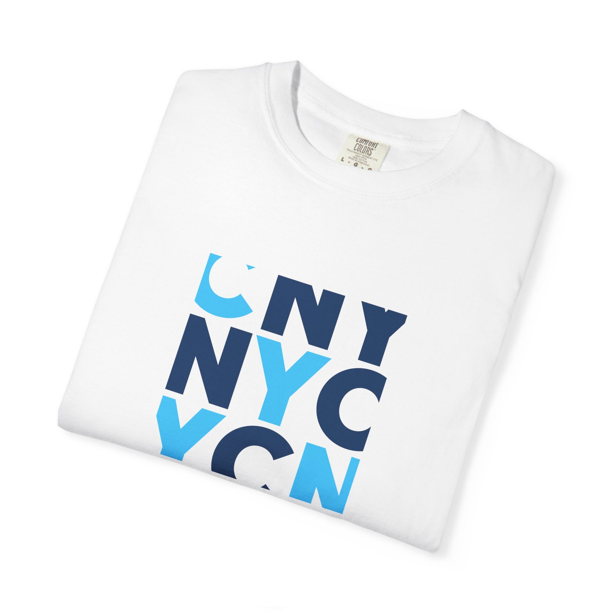 NYC Block Letter T-Shirt — Modern Blue New York Graphic Tee