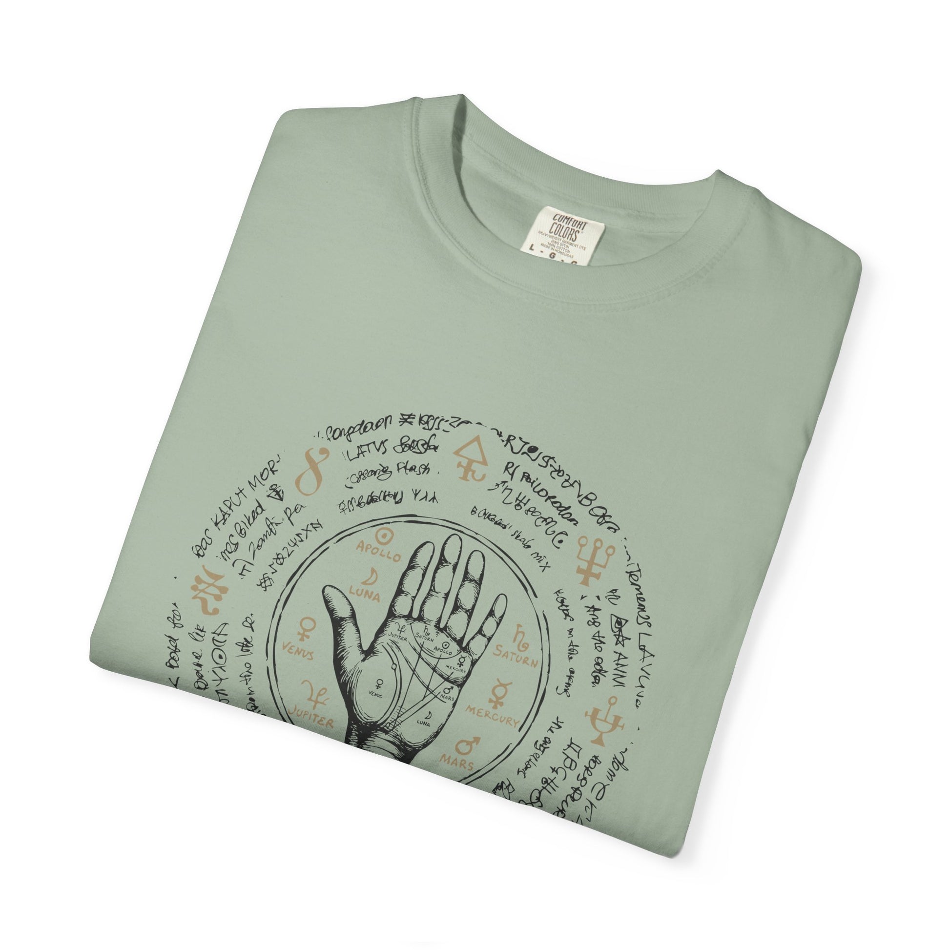 Palmistry Circle T‑Shirt – Vintage Hand & Palm Reading Design