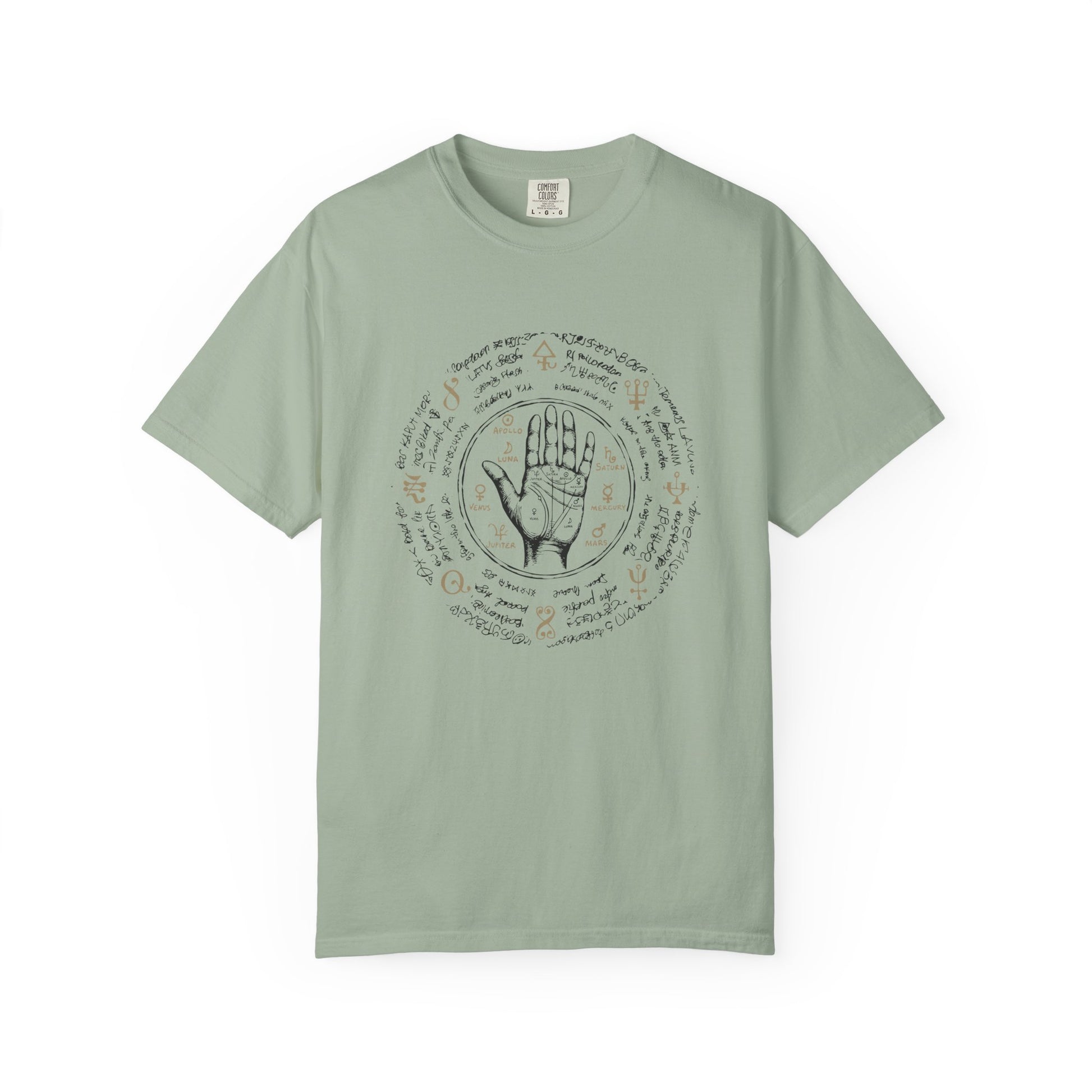 Palmistry Circle T‑Shirt – Vintage Hand & Palm Reading Design