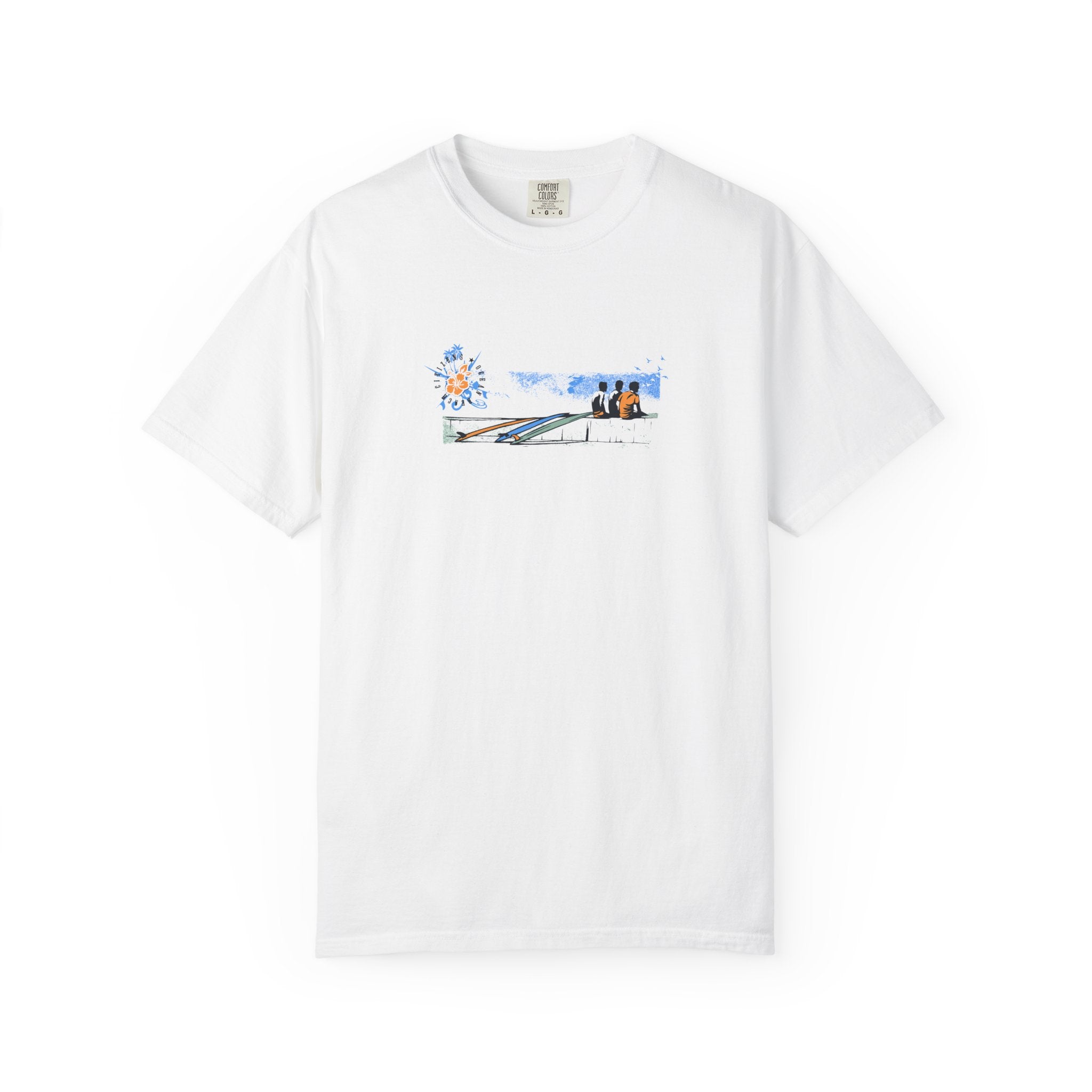 Surf Scene T-Shirt — Coastal Boardwalk Graphic Tee