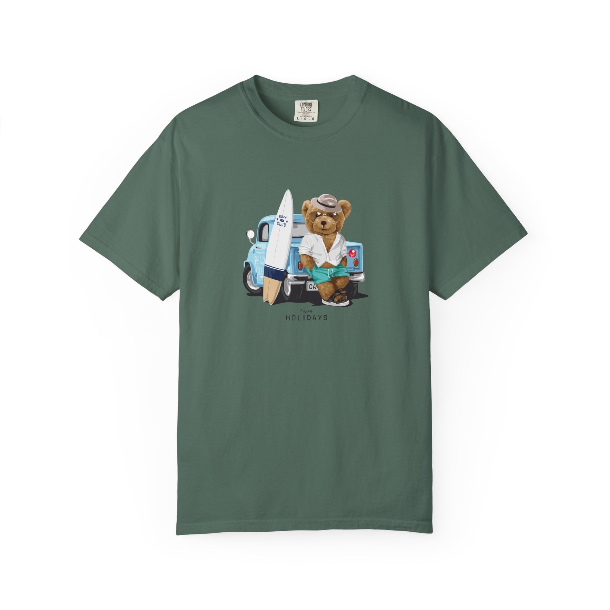Bear Vacation Graphic T-Shirt — 'Holidays' Cute Teddy with Camper Lifestyle