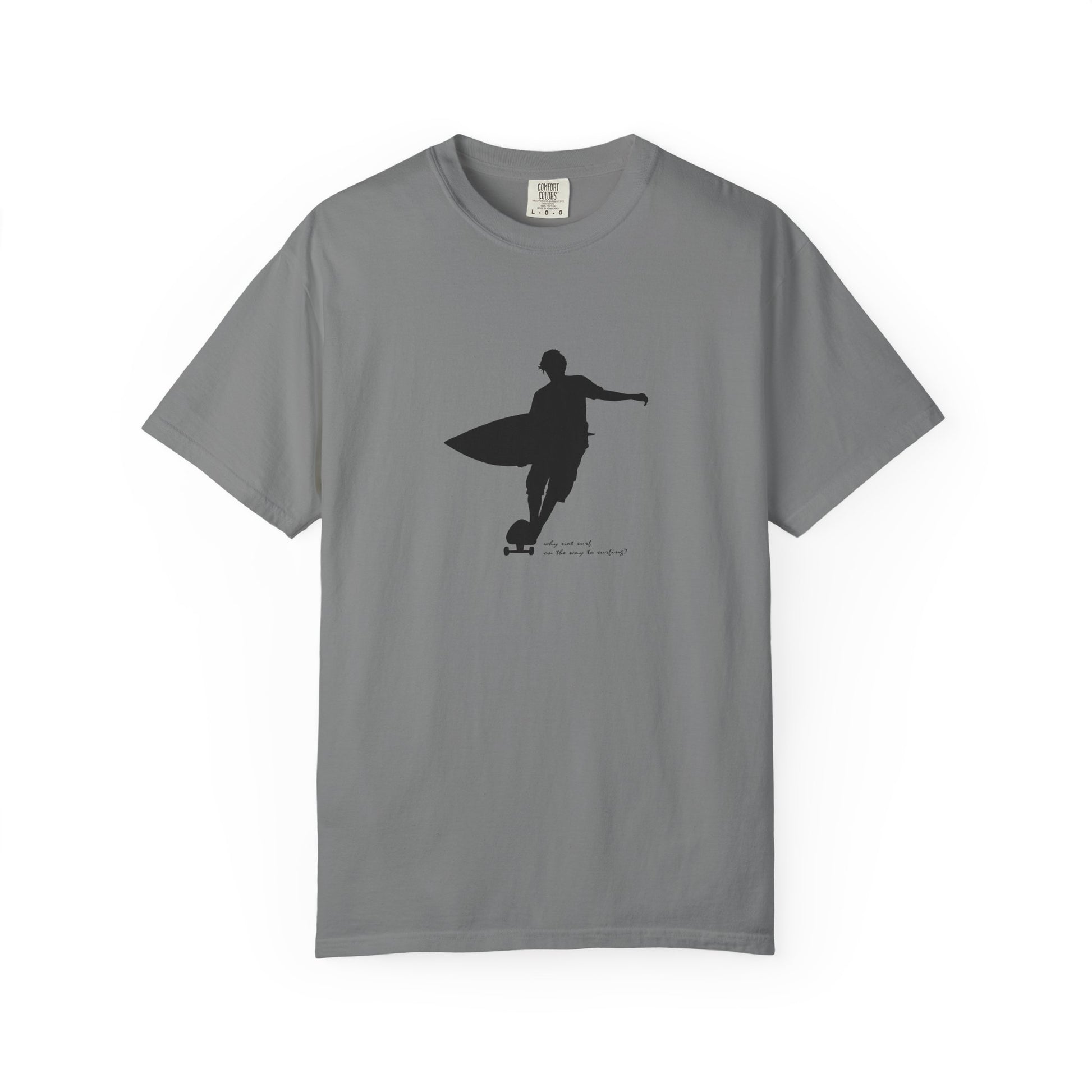 Surfer Silhouette Tee — Minimal Surfboard Graphic T-Shirt