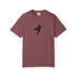 Minimal surfer silhouette graphic t-shirt with surfboard coastal surf design