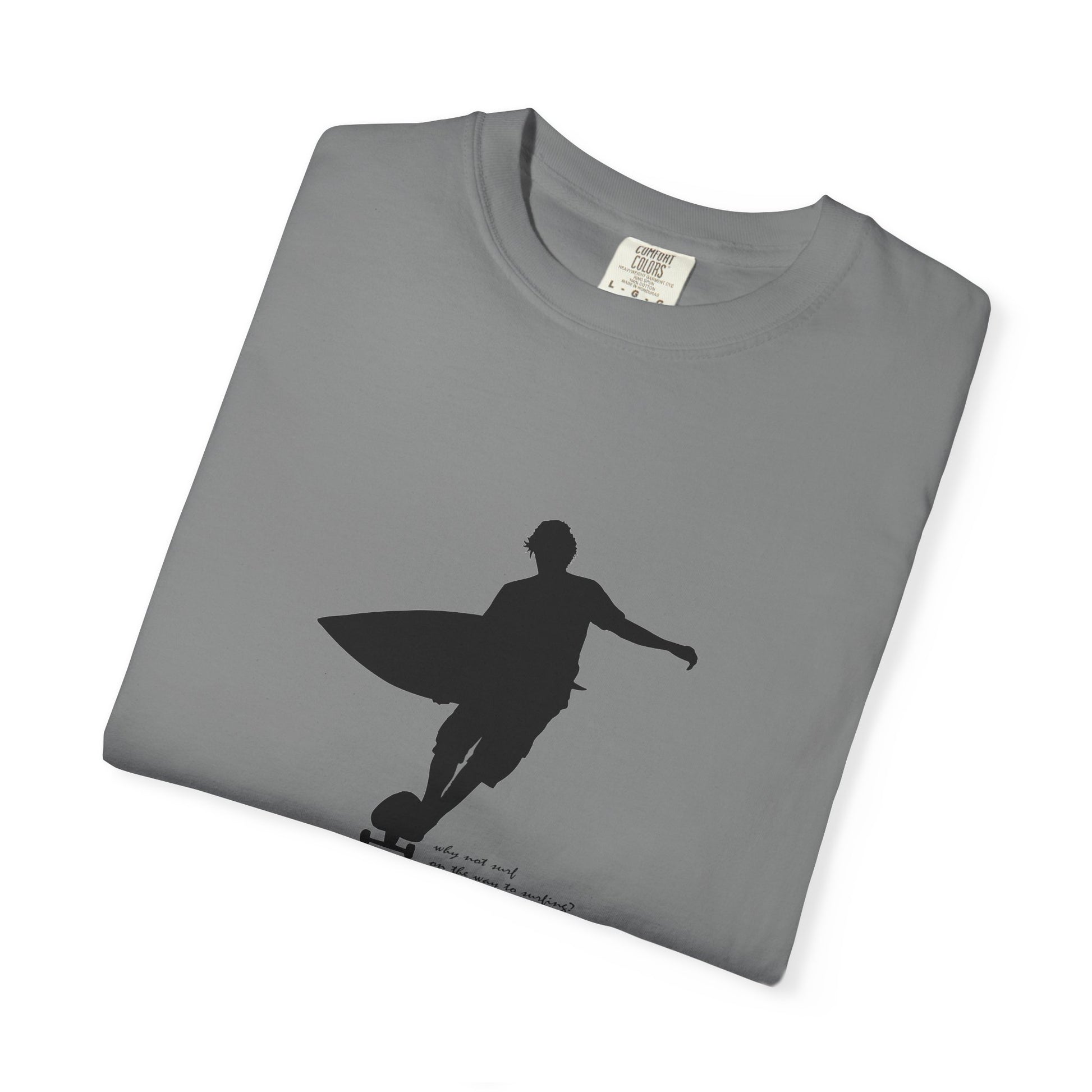 Surfer Silhouette Tee — Minimal Surfboard Graphic T-Shirt