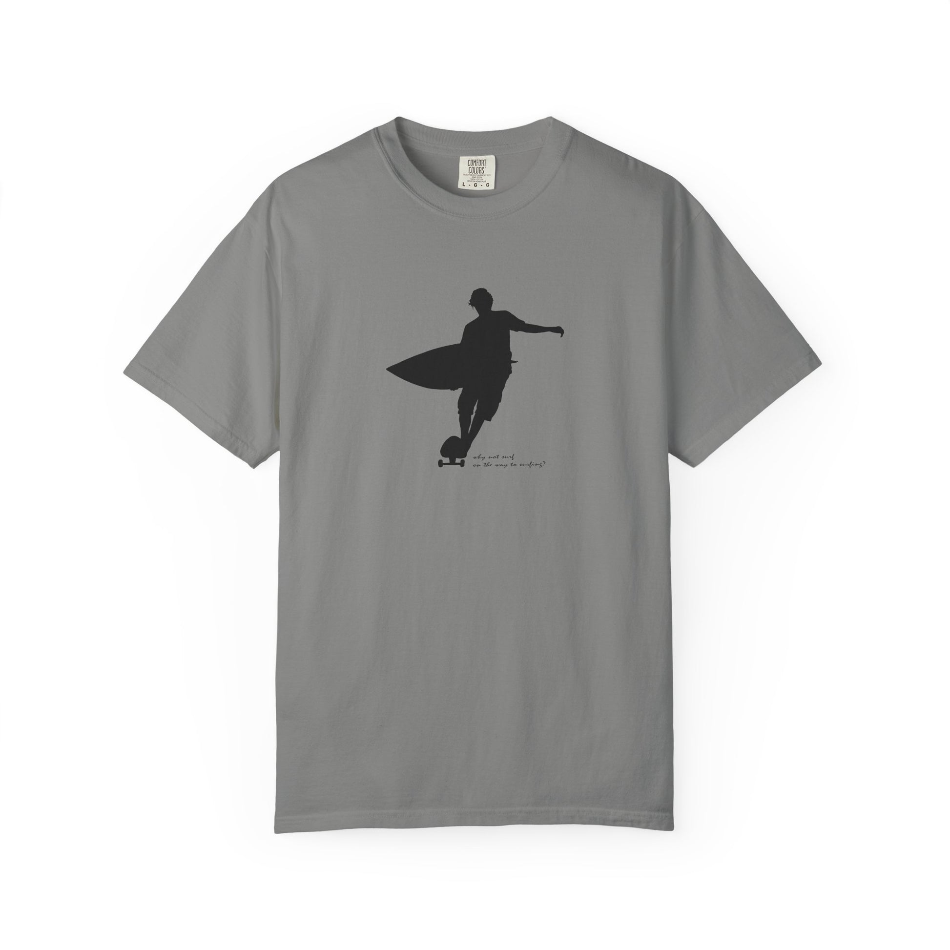 Surfer Silhouette Tee — Minimal Surfboard Graphic T-Shirt